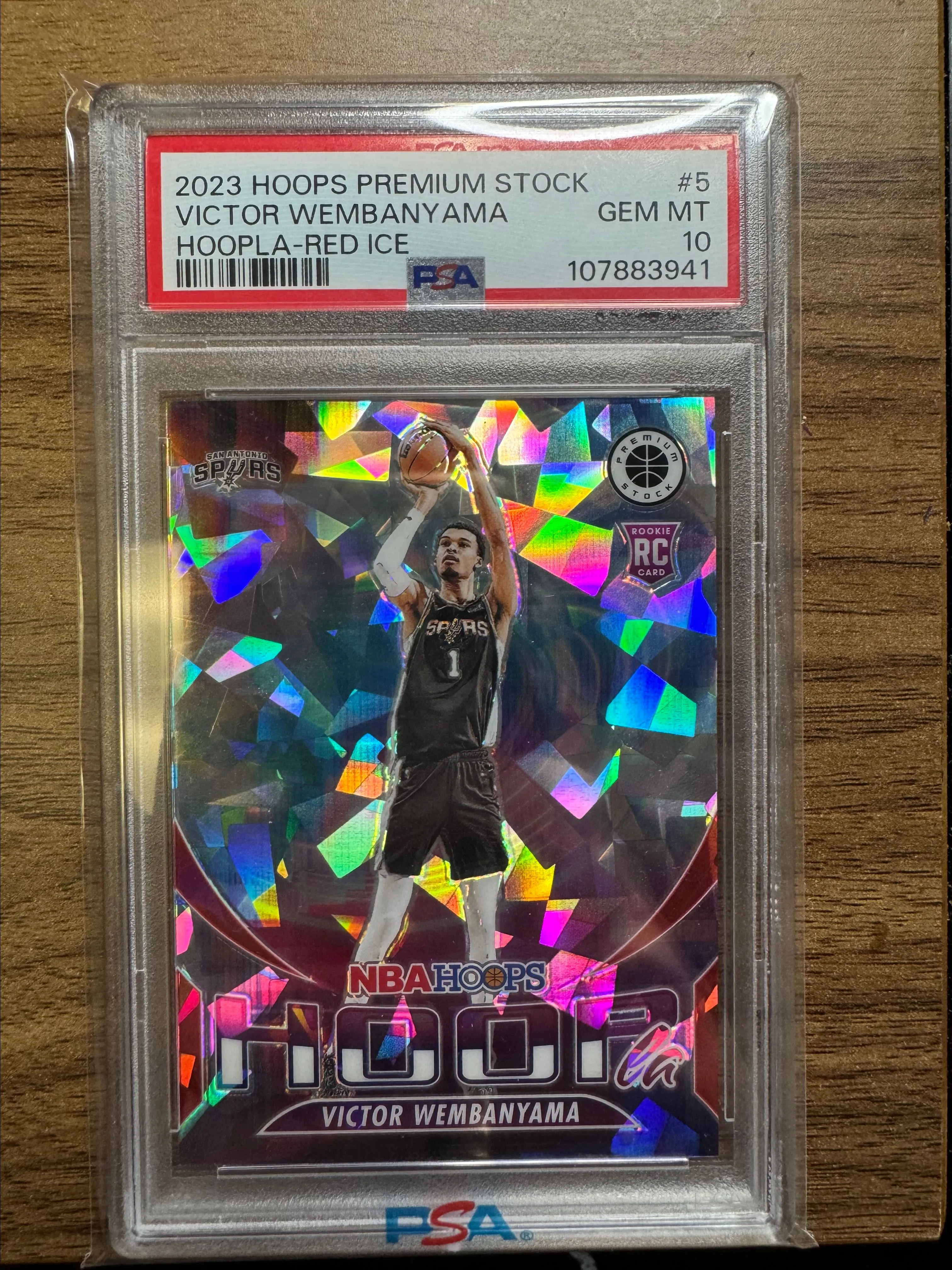 Product image for 2023 Hoops Premium Stock Victor Wembanyama HOOPLA Red Ice #90/99