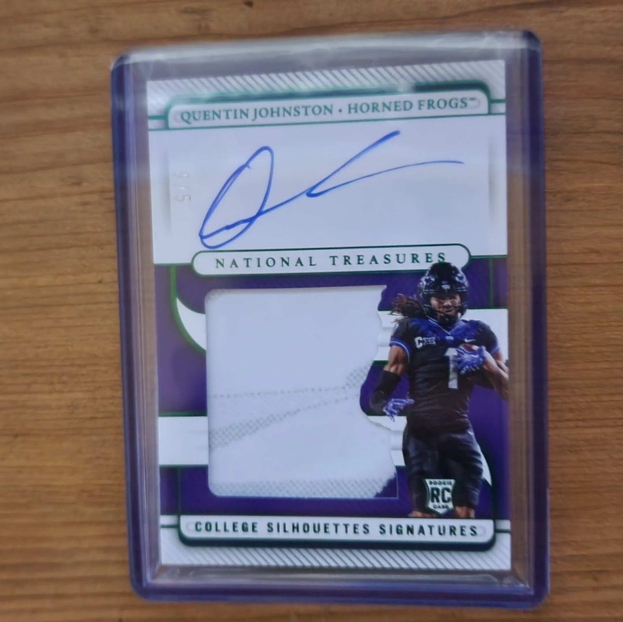 Product image for Quentin Johnston 5/5 Emerald Patch Auto NT Collegiate
