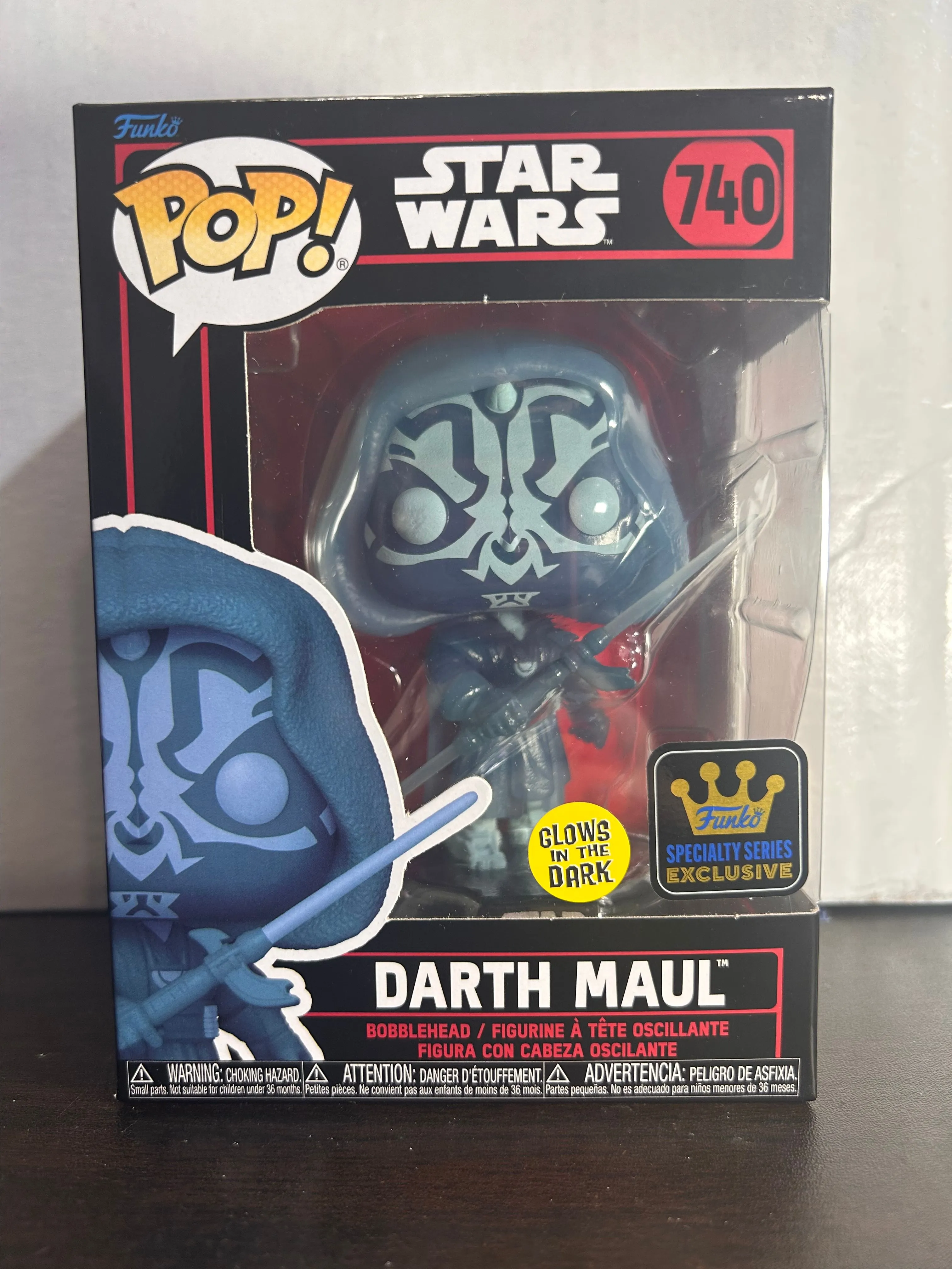 Product image for Darth Maul Specialty Series GITD Star Wars Funko Pop 740 With Protector