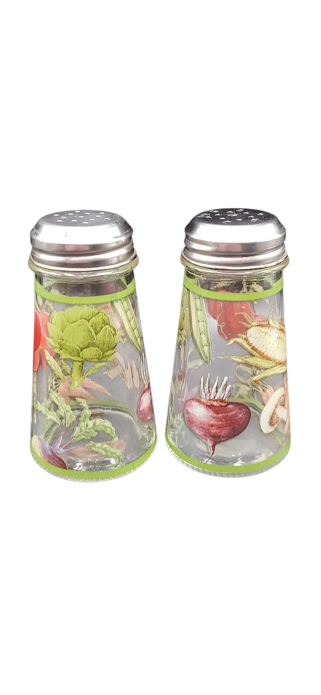 Product image for Vegetables Design Clear Salt and Pepper Shakers