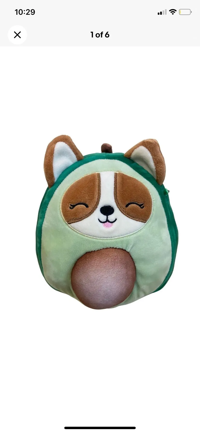 Product image for Original Squishmallows REGINA THE AVACADO CORGI DOG 7.5" PLUSH