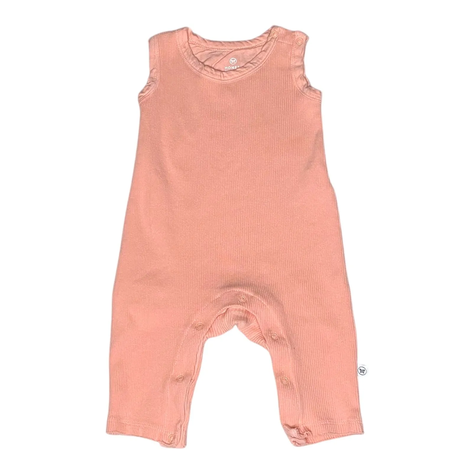 Product image for Honest Baby Orange Gender Neutral Ribbed Sleeveless Organic Jumpsuit Size 3-6M