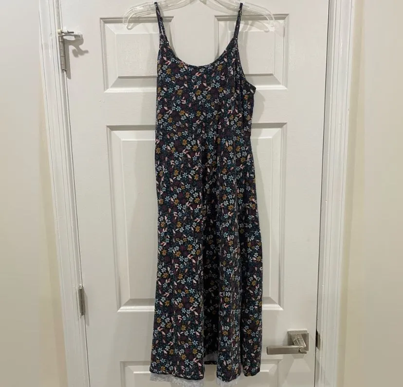 Product image for WHO WHAT WEAR FLORAL SPAGHETTI STRAP MIDI DRESS