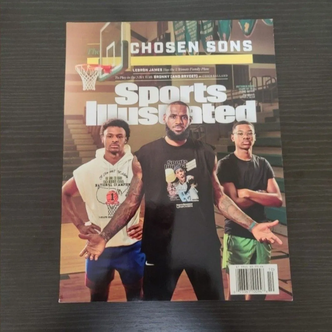 Product image for Bronny, Bryce, Lebron James Sports Illustrated NBA basketball magazine 