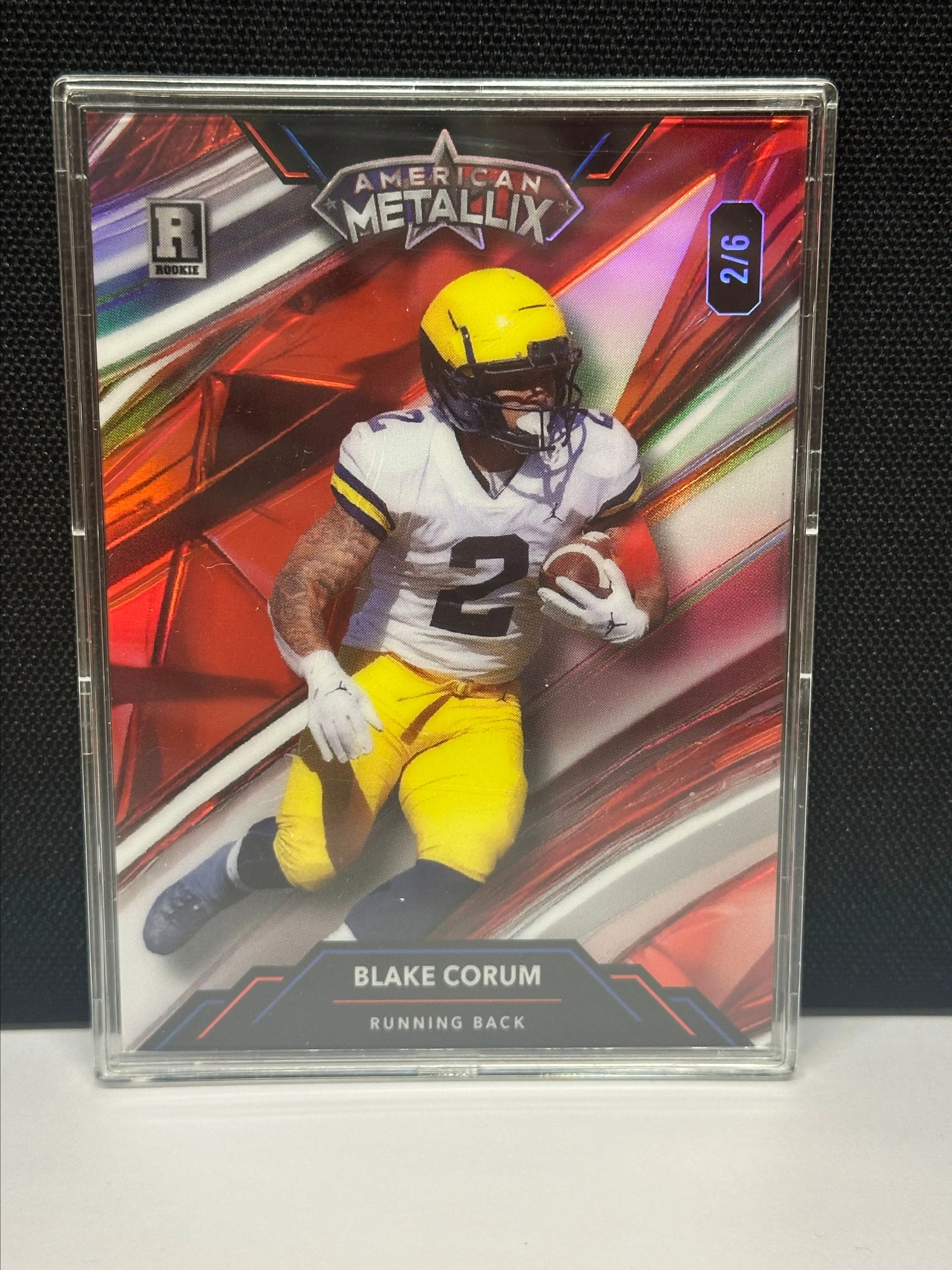Product image for 2023 - Wild Card American Metallix - Blake Corum rookie 2/6