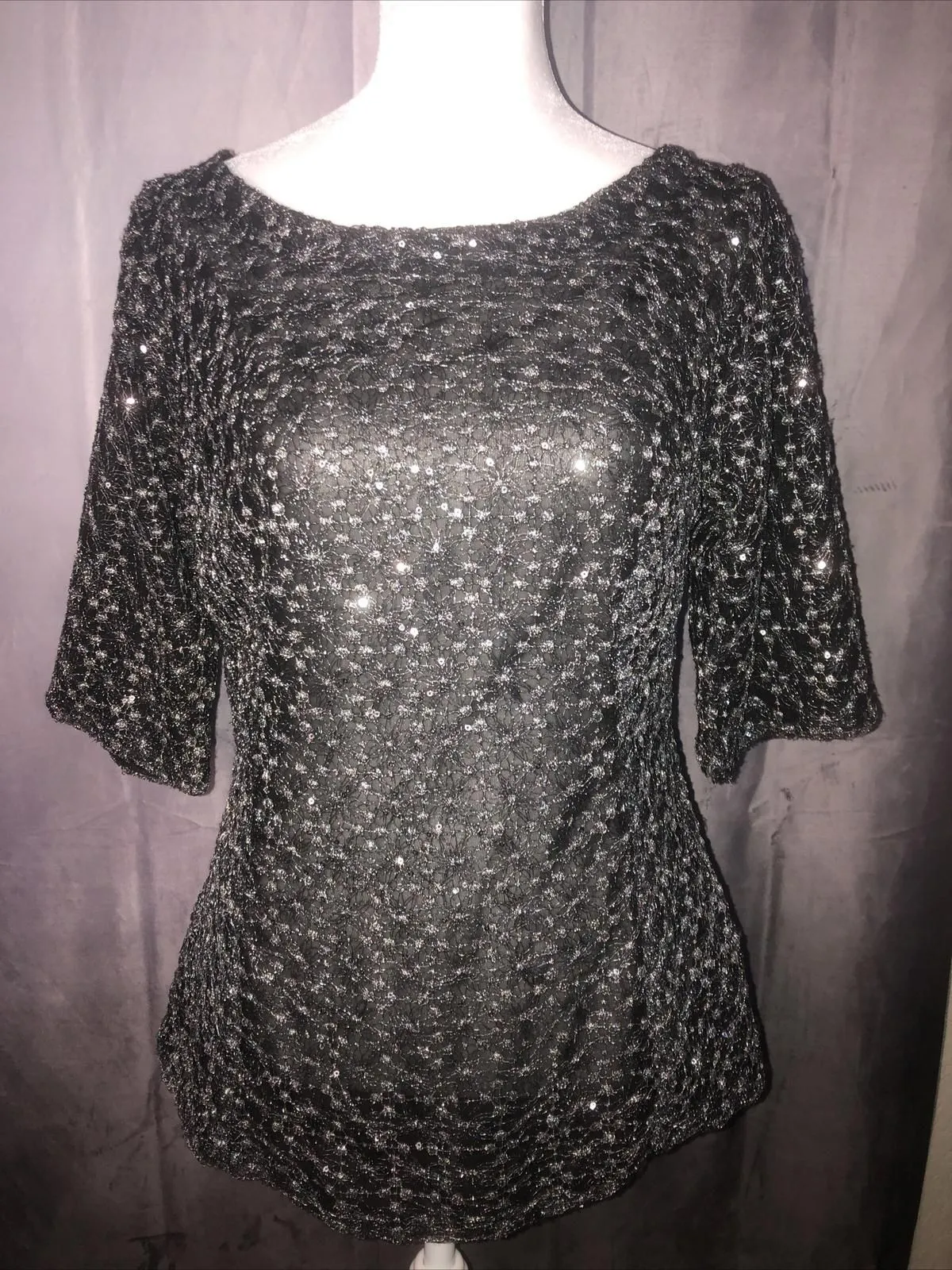 Product image for Banana Republic Black Sequin Sheer Top NWT - Women's Size 6