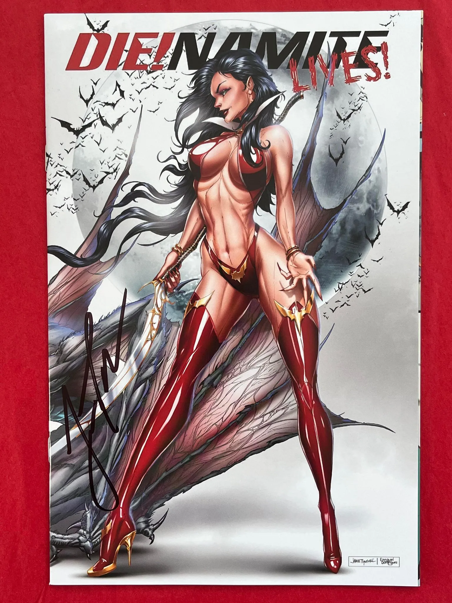 Product image for Die!Namite Lives! #3 Title Dress Signed by Jamie Tyndall with COA