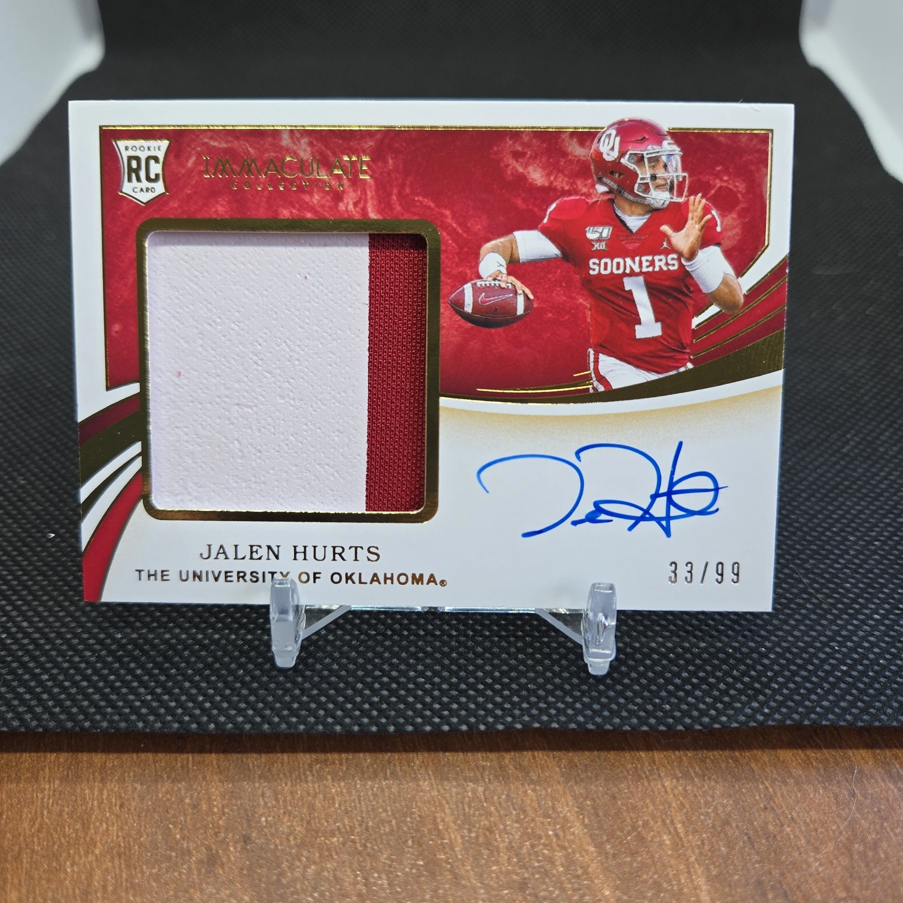 Product image for 2020 Immaculate Jalen Hurts RPA Rookie Patch Auto Eagles /99