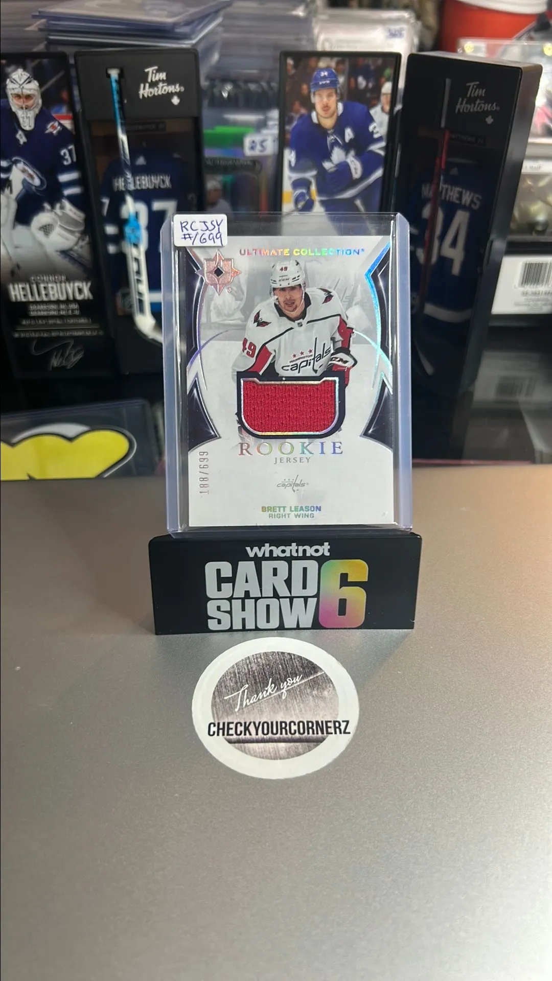 Product image for BRETT LEASON /699 ULTIMATE COLLECTION ROOKIE JERSEY RED WASHINGTON CAPITALS