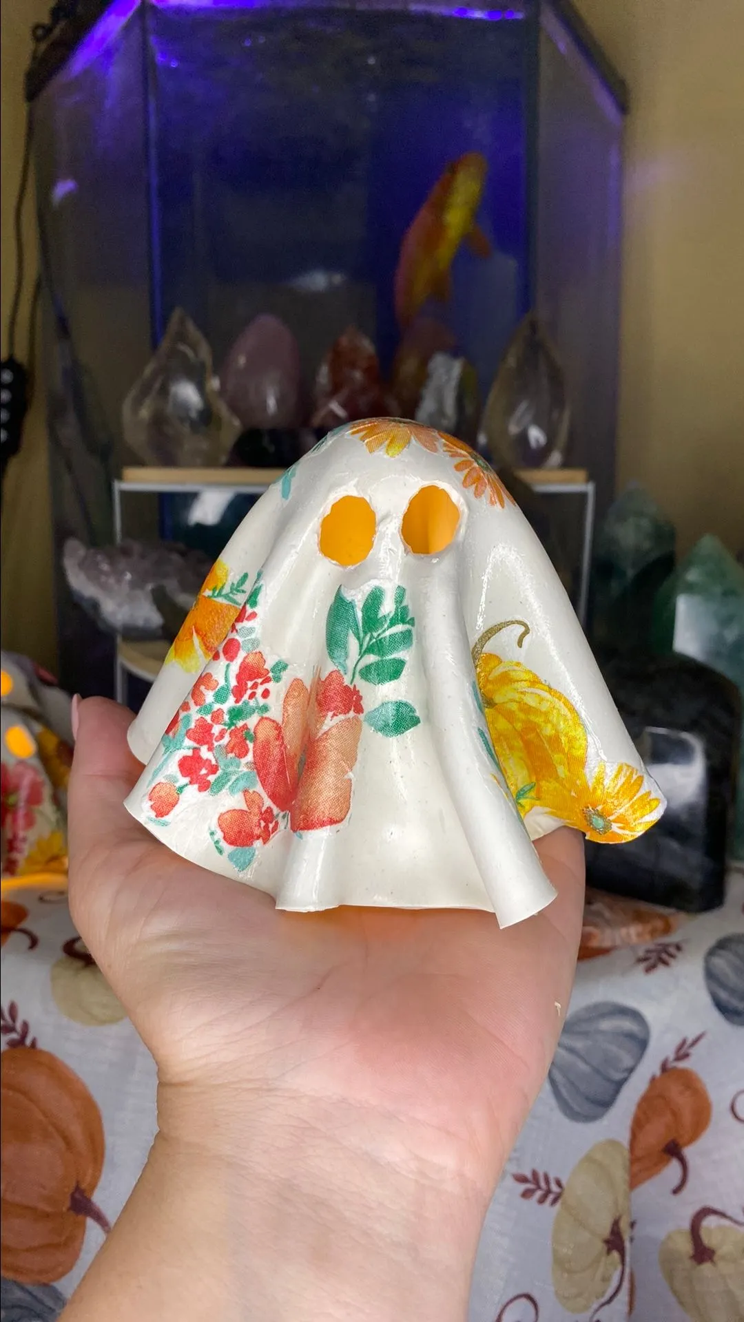 Product image for Clay Decoupage Ghost Lantern