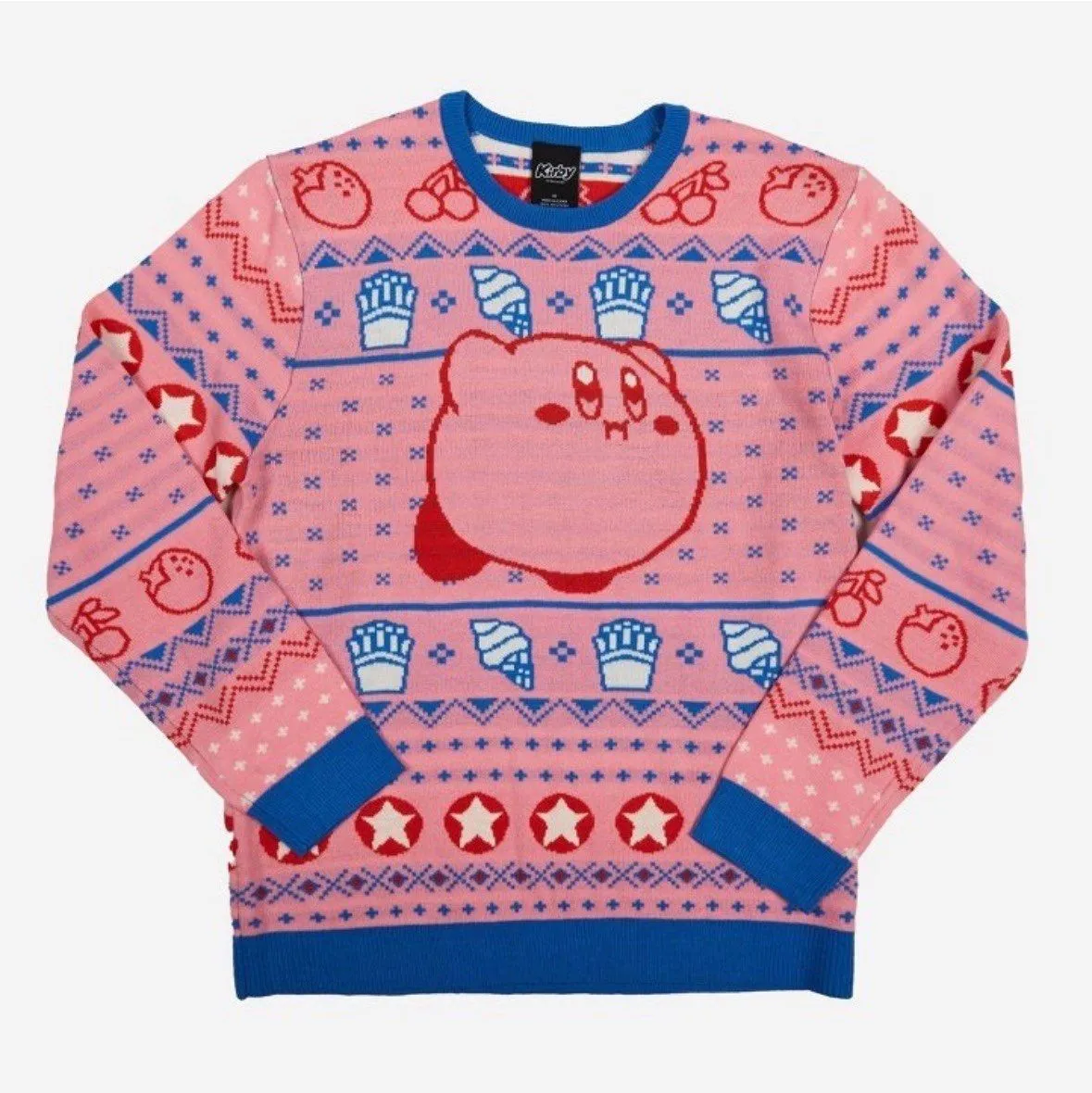 Product image for Men’s Size Small Kirby Christmas Holiday Pink Pullover Sweater