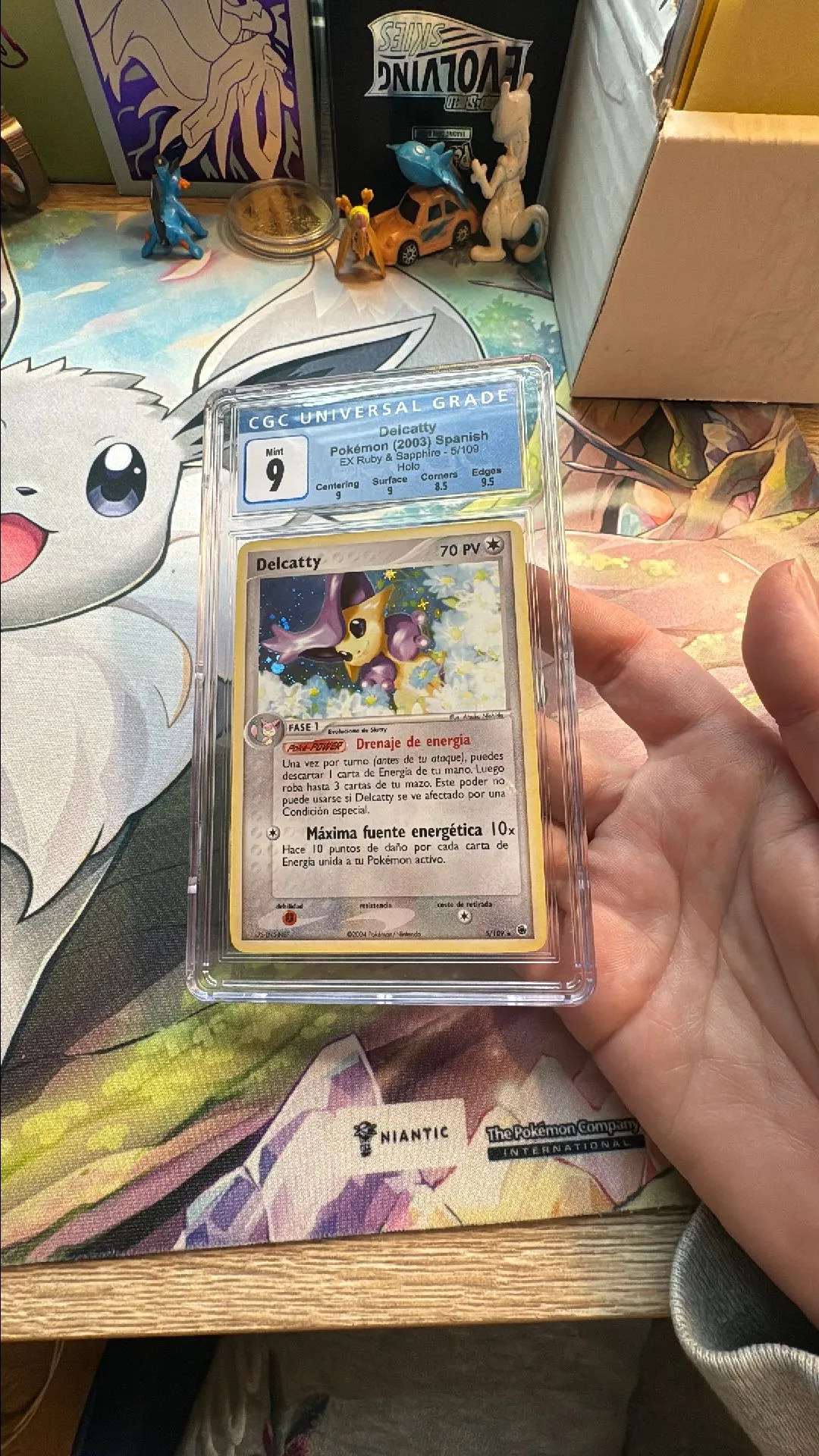 Product image for Slab - 2004 EX Ruby & Sapphire Delcatty Holo CGC 9 SPANISH