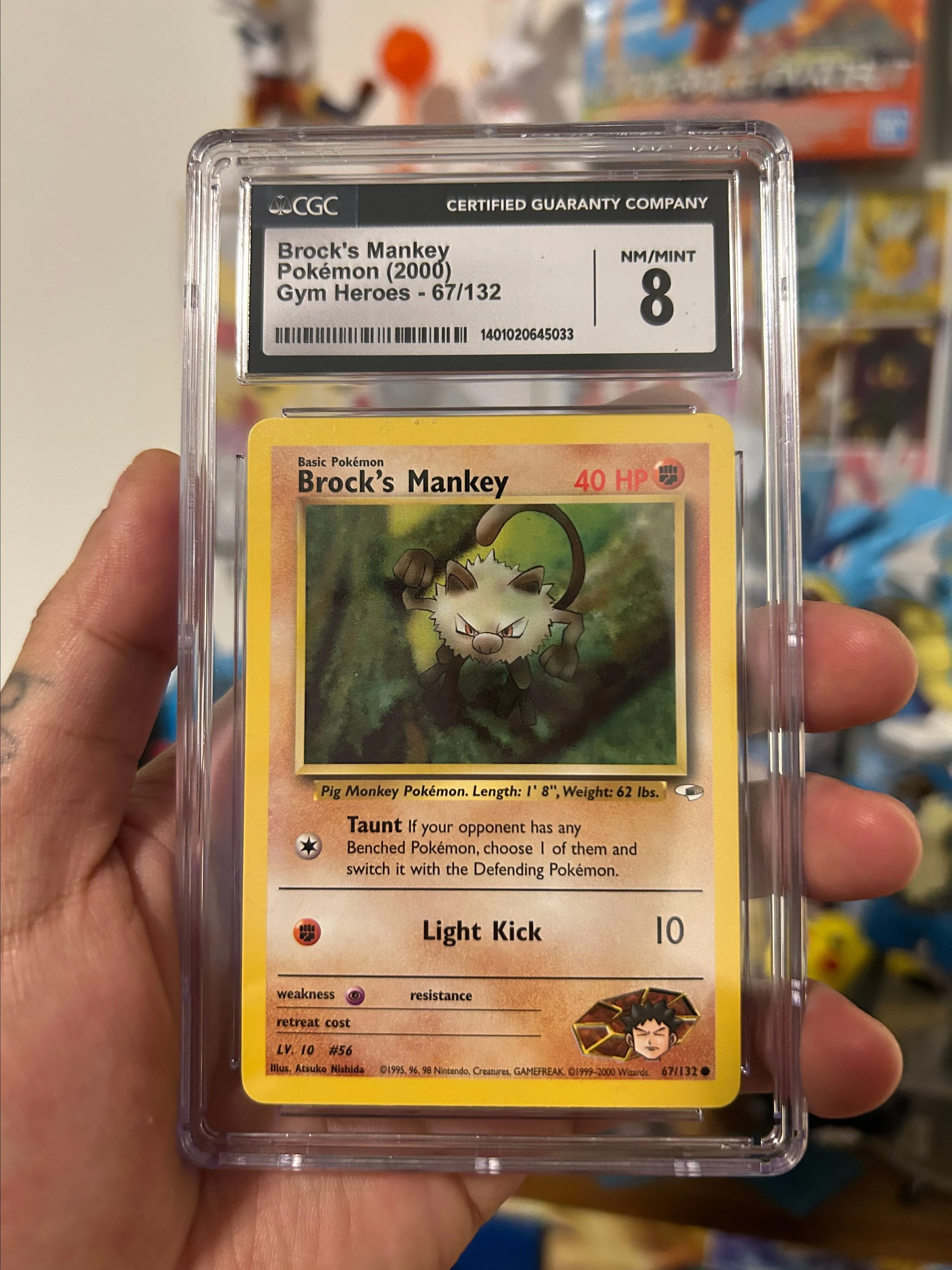 1999 mankey pokemon card 1999 Topps Pokemon Tv #56 Mankey PSA 8 main image 1