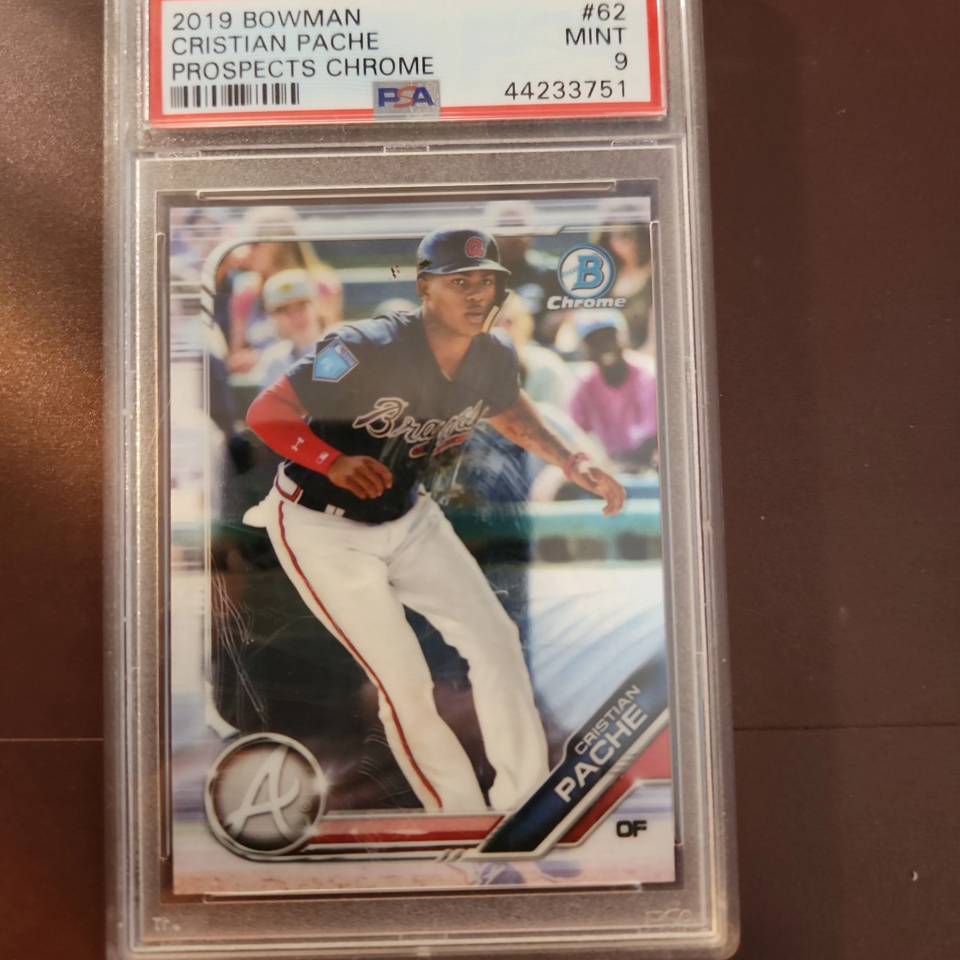 Product image for 2019 Bowman Prospects Chrome Cristian Pache 62 Prospects Chrome PSA MINT 9