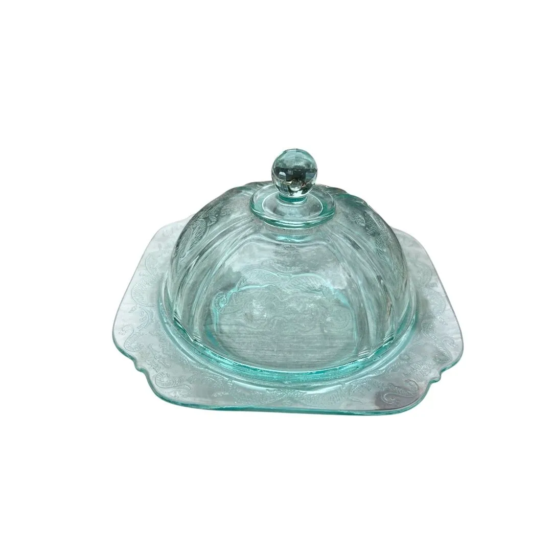 Product image for Vintage Recollection Federal Glass Madrid Covered Butter Dish