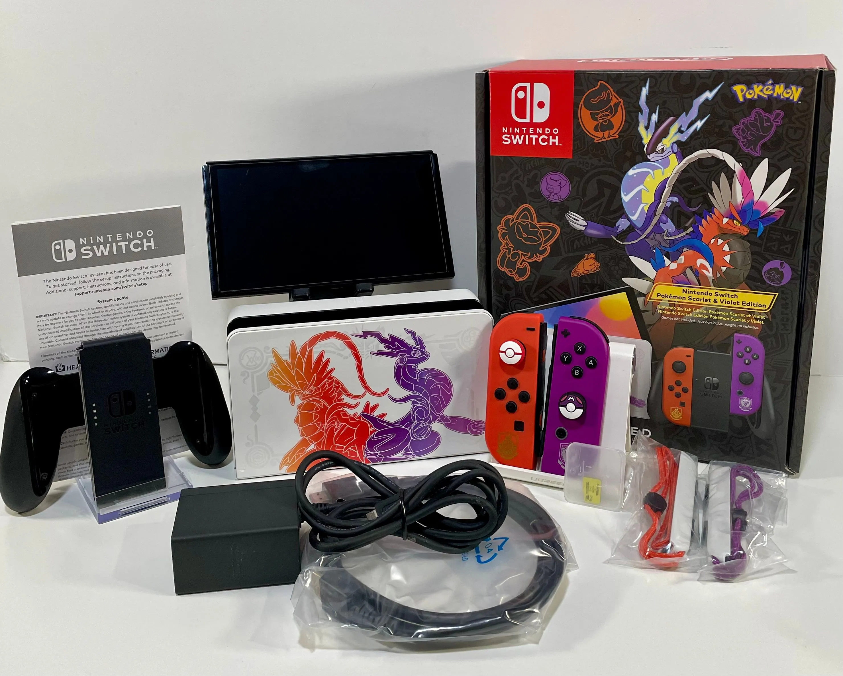 Product image for 01. Nintendo Switch OLED: Pokémon Scarlet Violet Console CIB