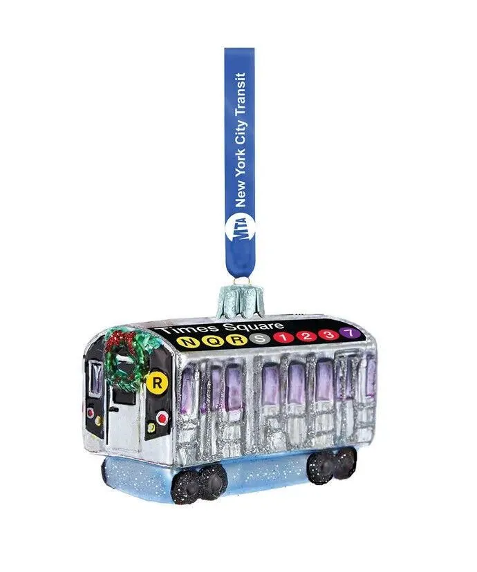 MTA NYC Glass Subway Car Ornament