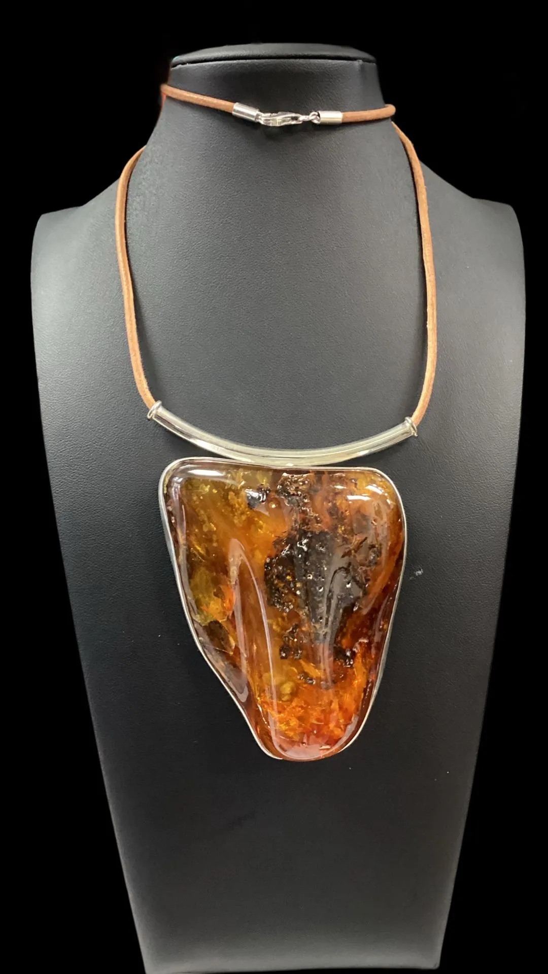 Product image for P120 Sterling Silver Baltic Amber 24" Necklace