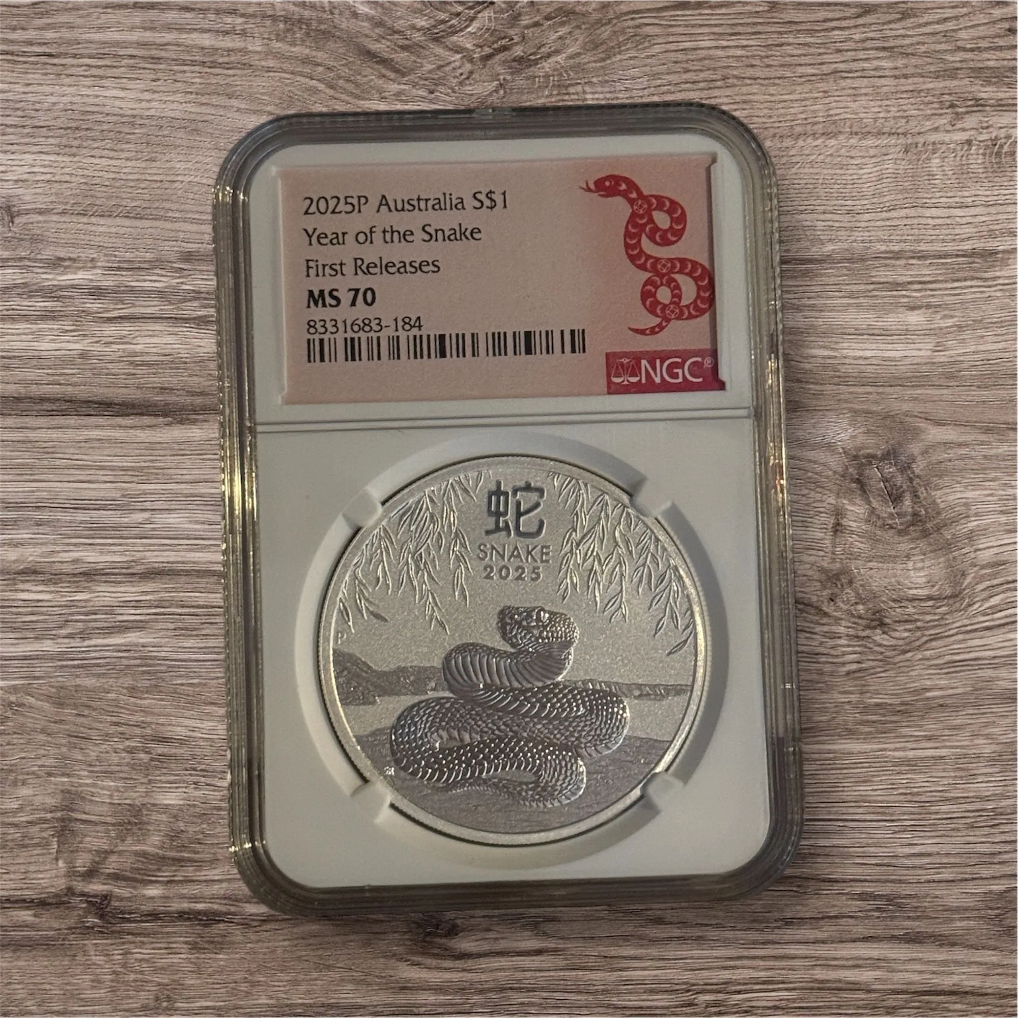 Product image for 2025 MS70 year of the snake.