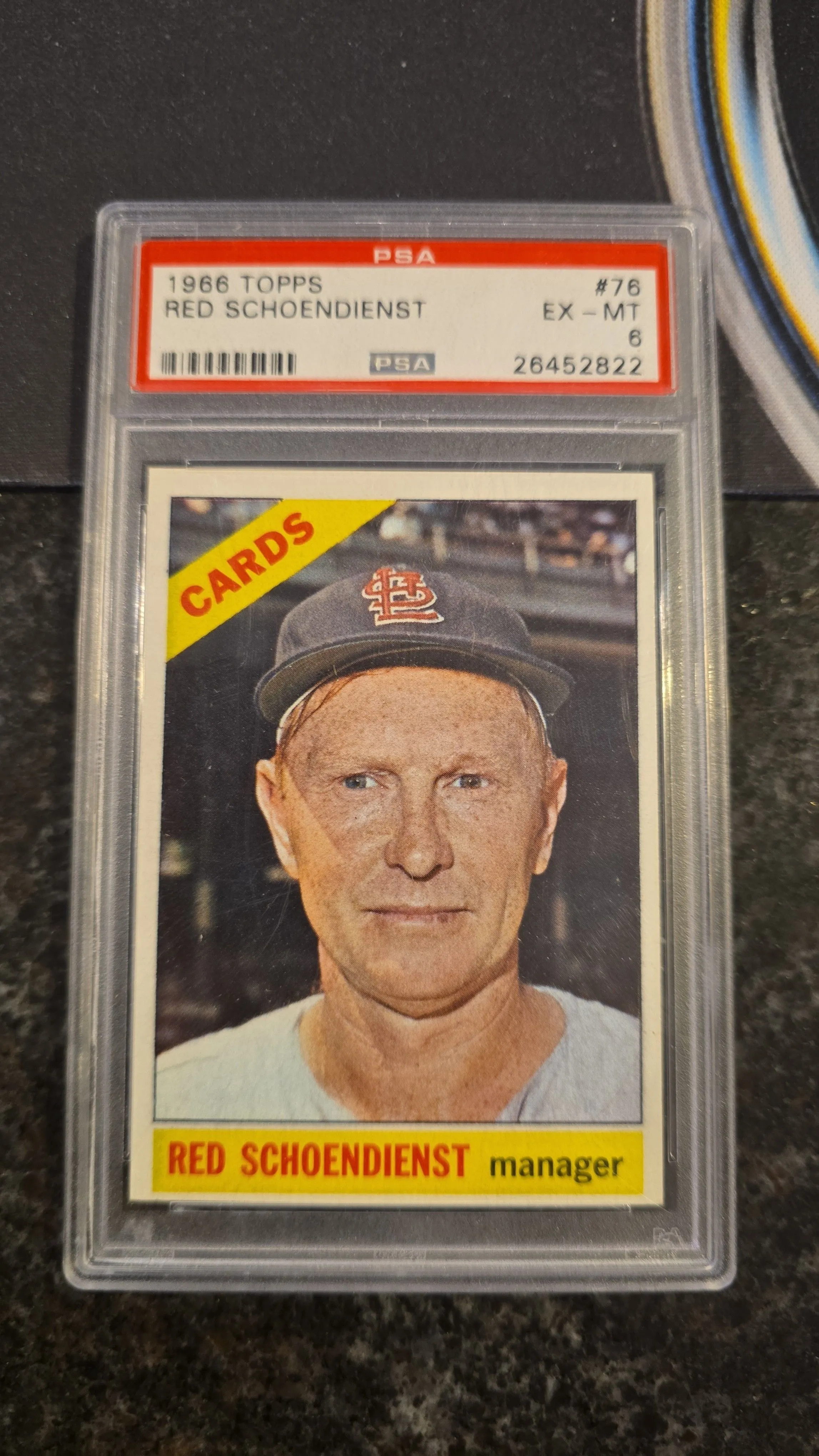 Product image for 1966 Topps #76 Red Schoendienst PSA 6