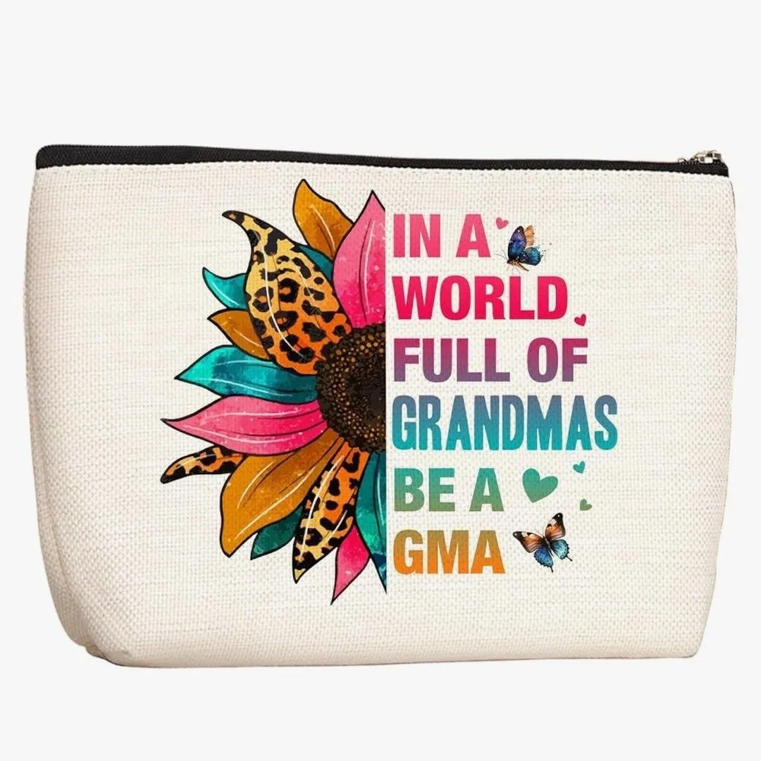 Product image for #69 Grandma Gift Ideas Grammy Gift Best Grandma Gifts Sunflower Decor Makeup Bag Birthday Christmas