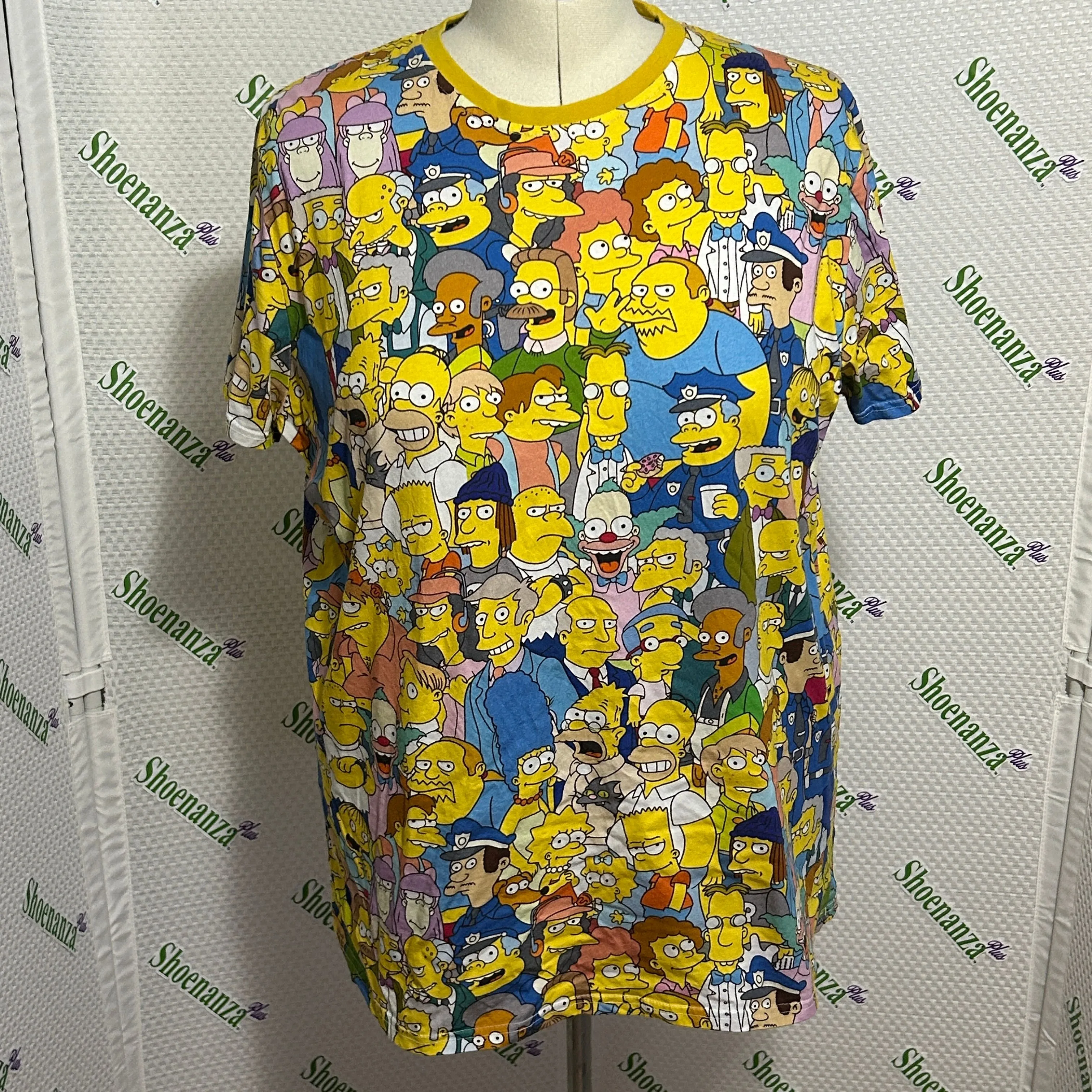 Product image for Cakeworthy Shirt Simpsons Springfield Characters Homer Krusty Bart Moe Mens 3XL