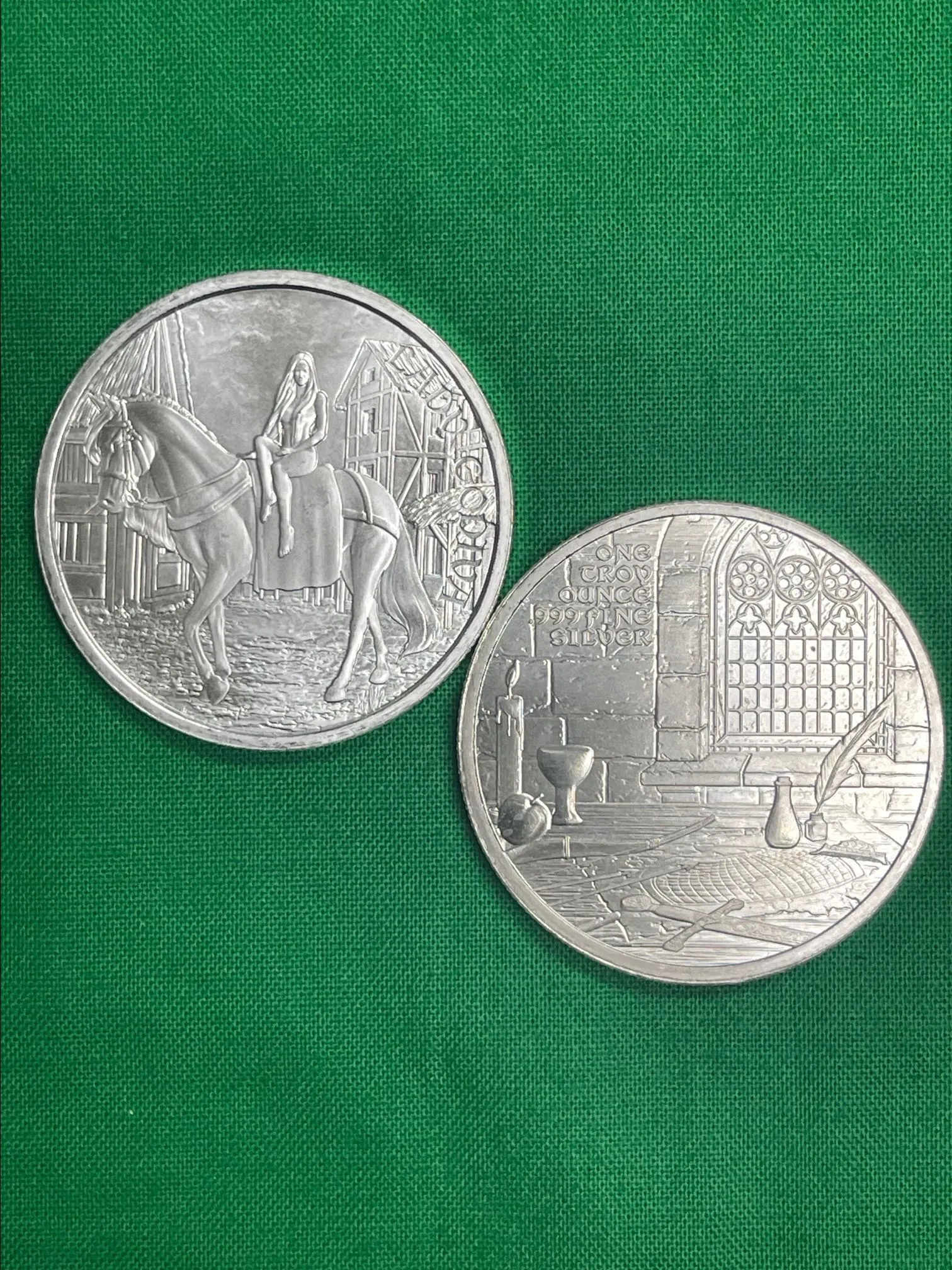 Product image for 1 oz Silver LADY GODIVA Bullion Round 999 BU