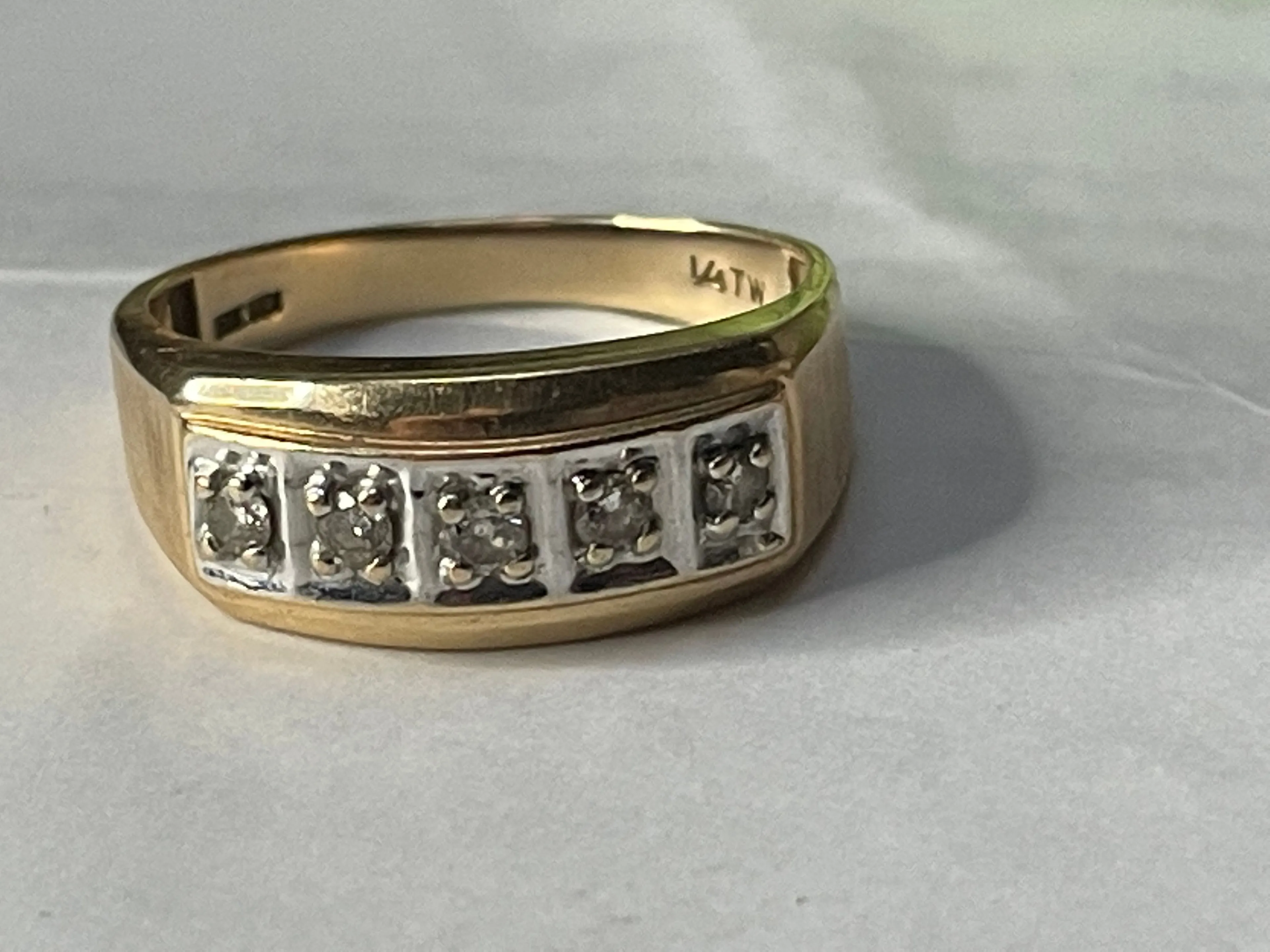 Product image for 10k YG & Diamond Band Ring Sz 10