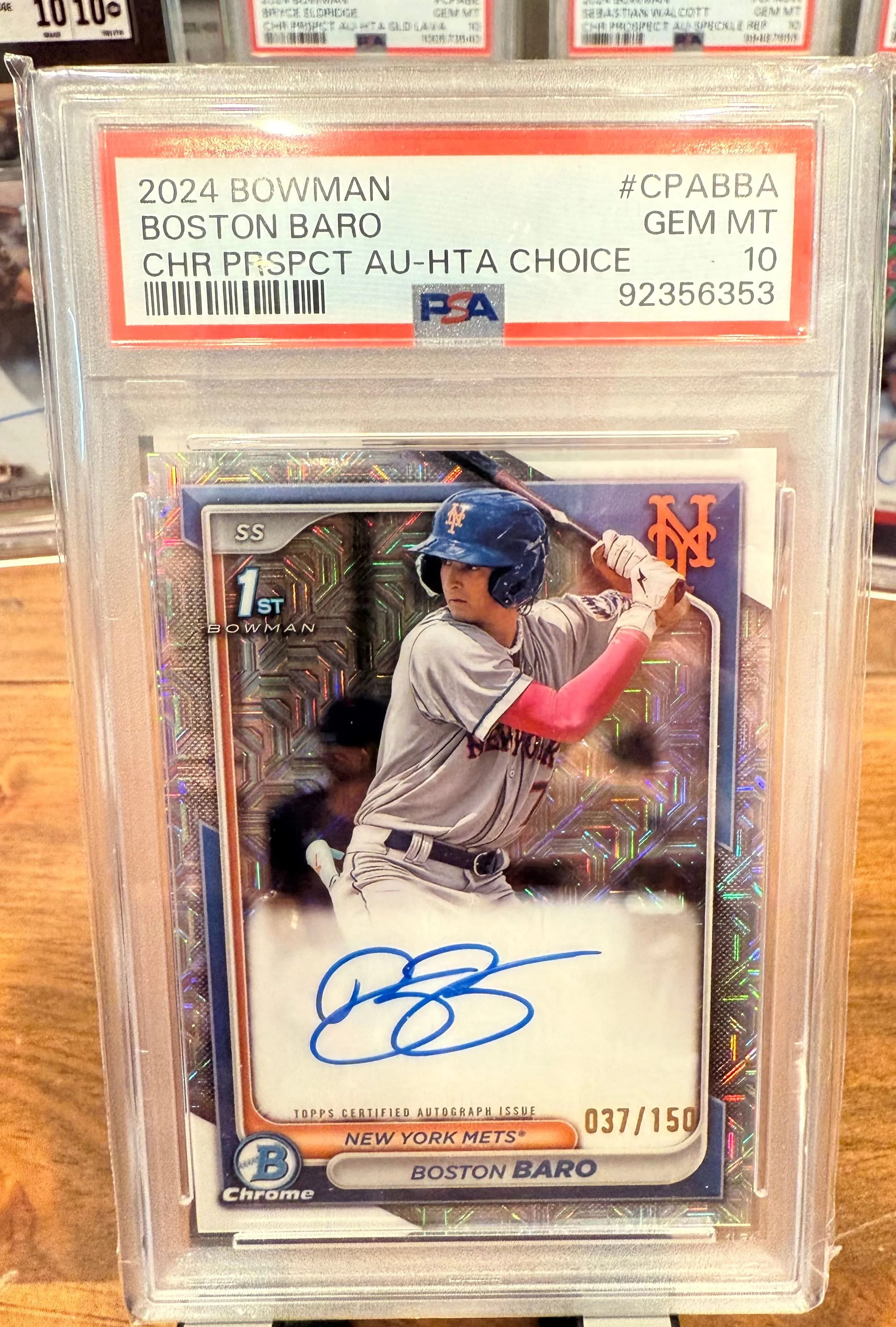 Product image for 2024 Bowman Boston Baro 1st HTA Choice Auto /150 PSA 10