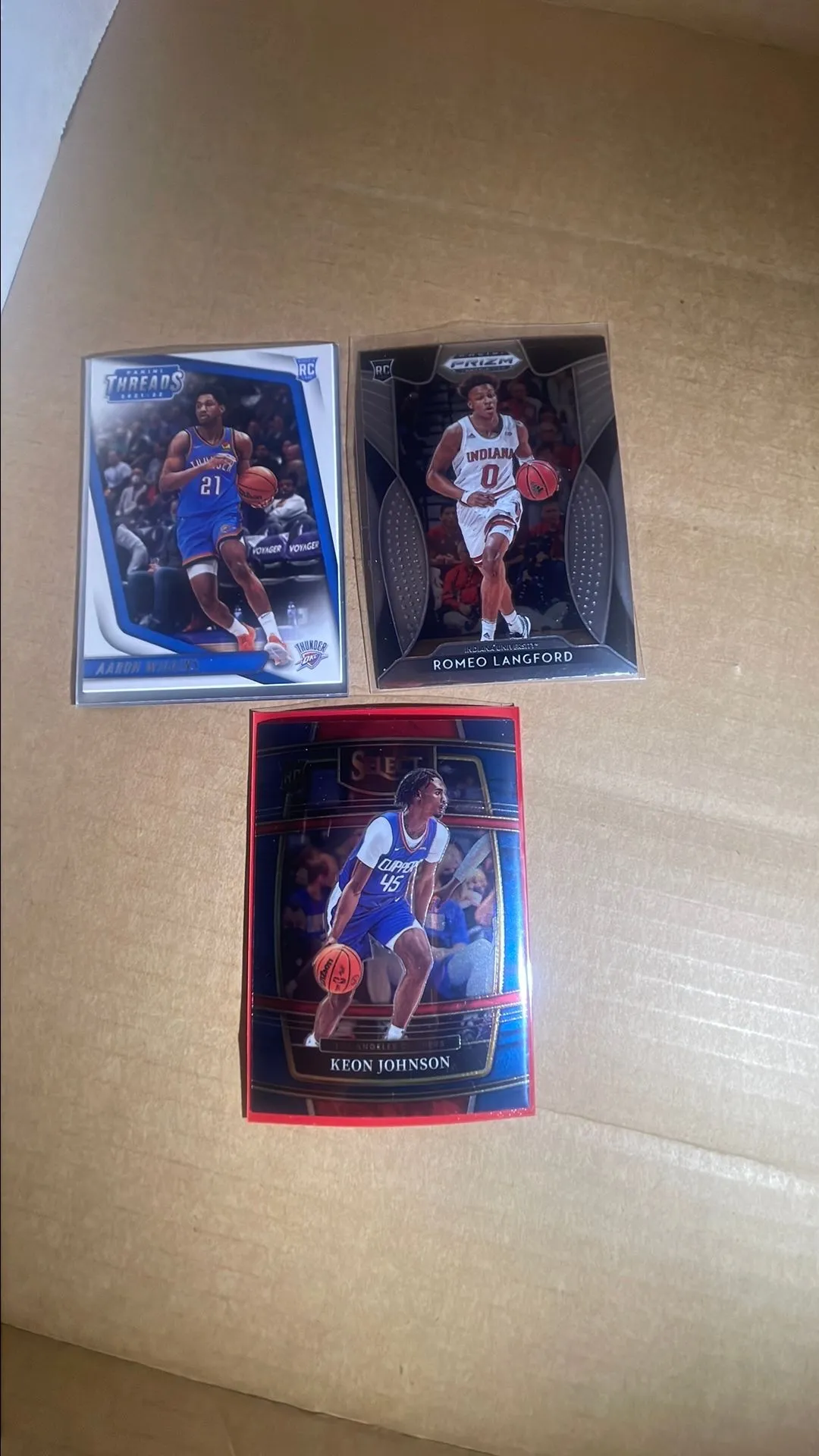 Product image for 3 NBA rookies/ Keon Johnson  Aaron Wiggins  Romeo Langford