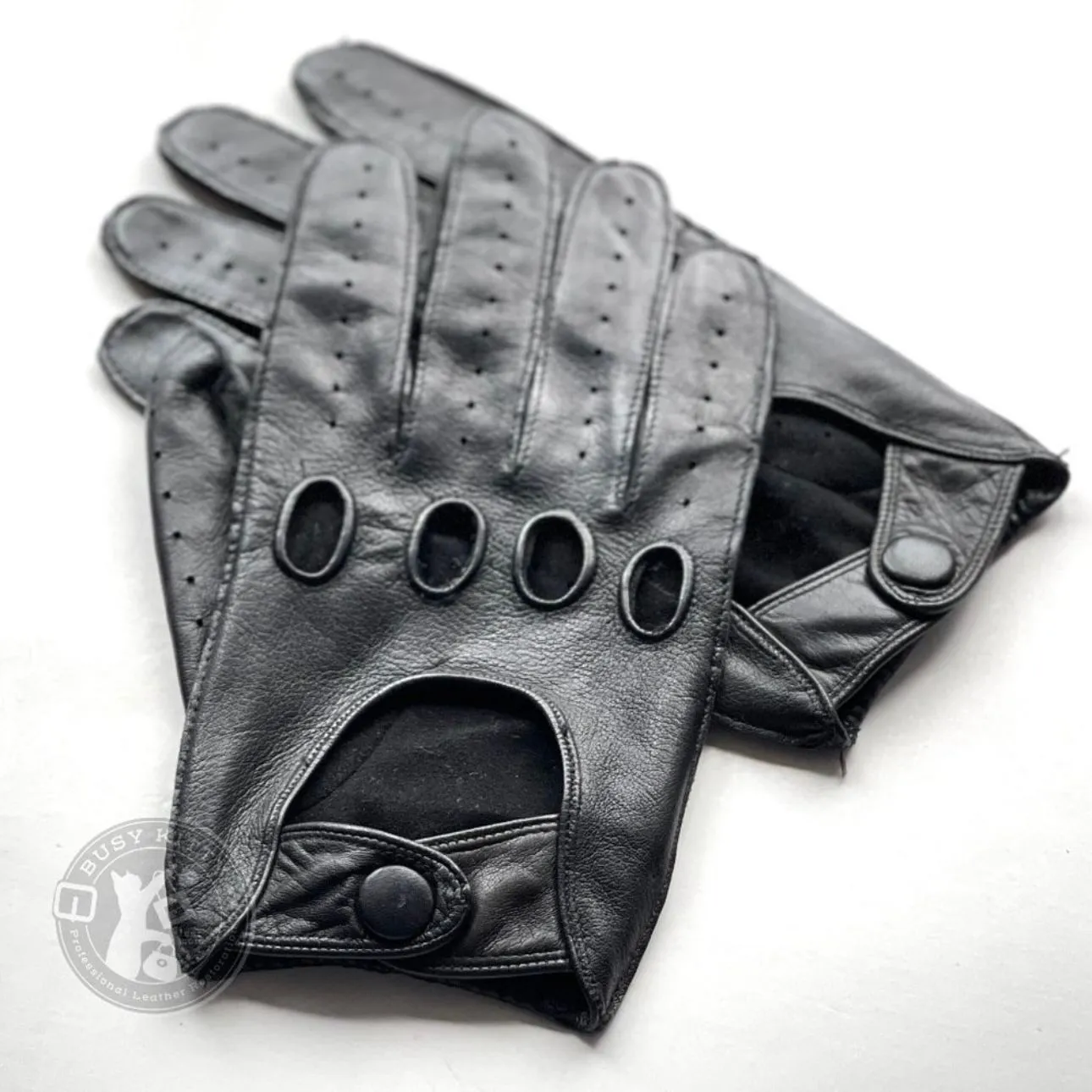 Product image for NWOT Vintage Coach Black Leather Men's Driving Gloves Medium - Style No. 2020