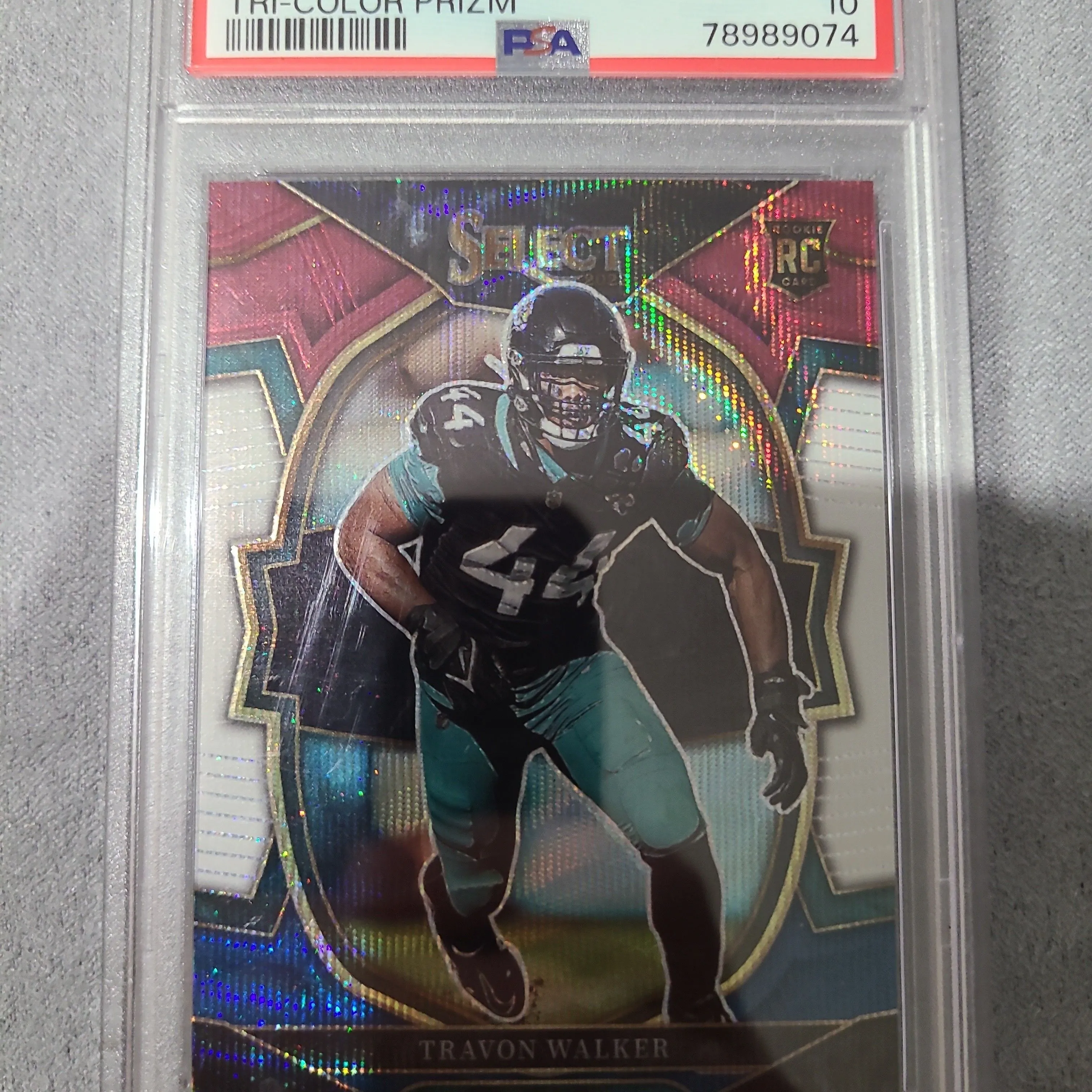 Product image for 2022 Panini Select Travon Walker 42 Tri-Color Prizm PSA GEM MT 10