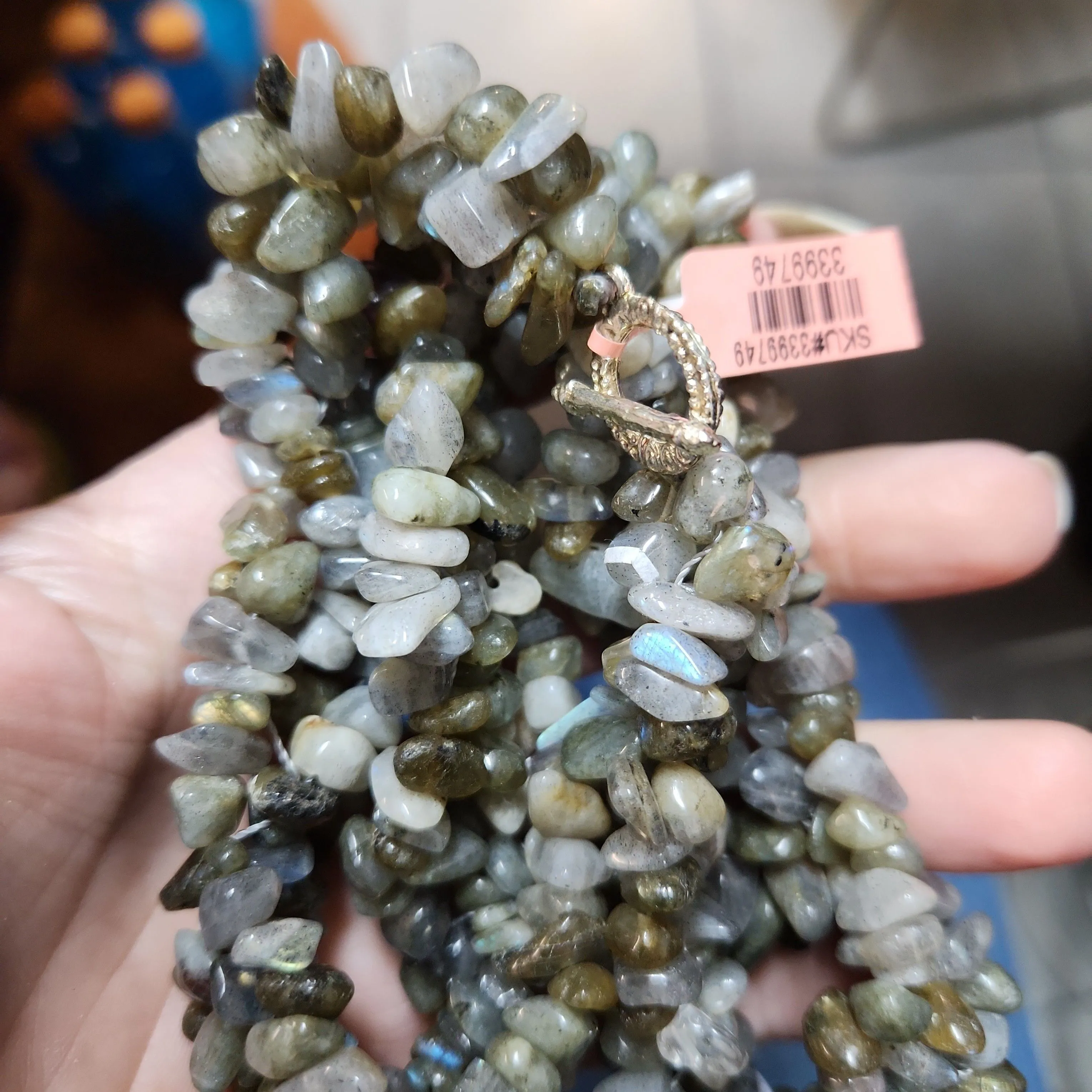 Product image for Natural Labradorite Toggle Clasp Necklace