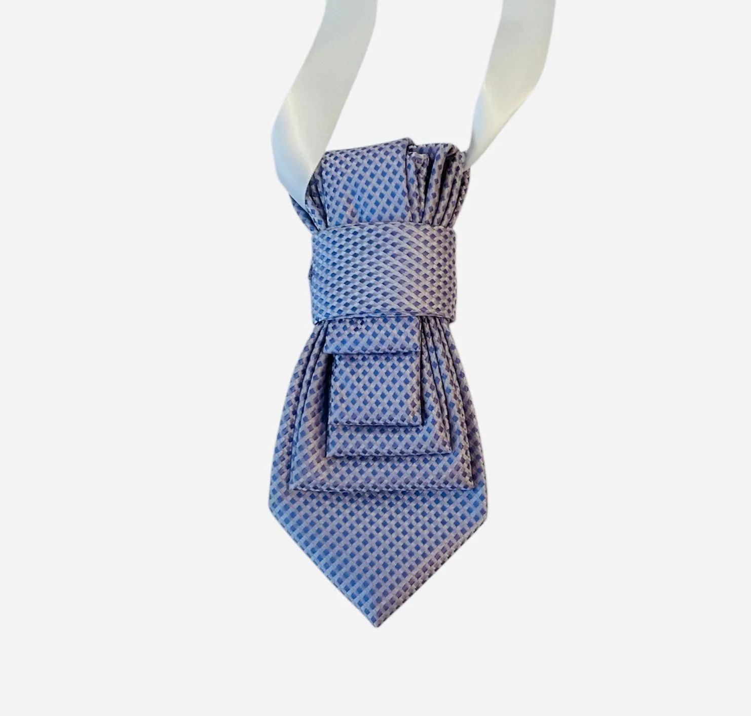 Product image for 70. Upcycled Tie Necklace Jones of New York Lavender and White Diamond Pattern