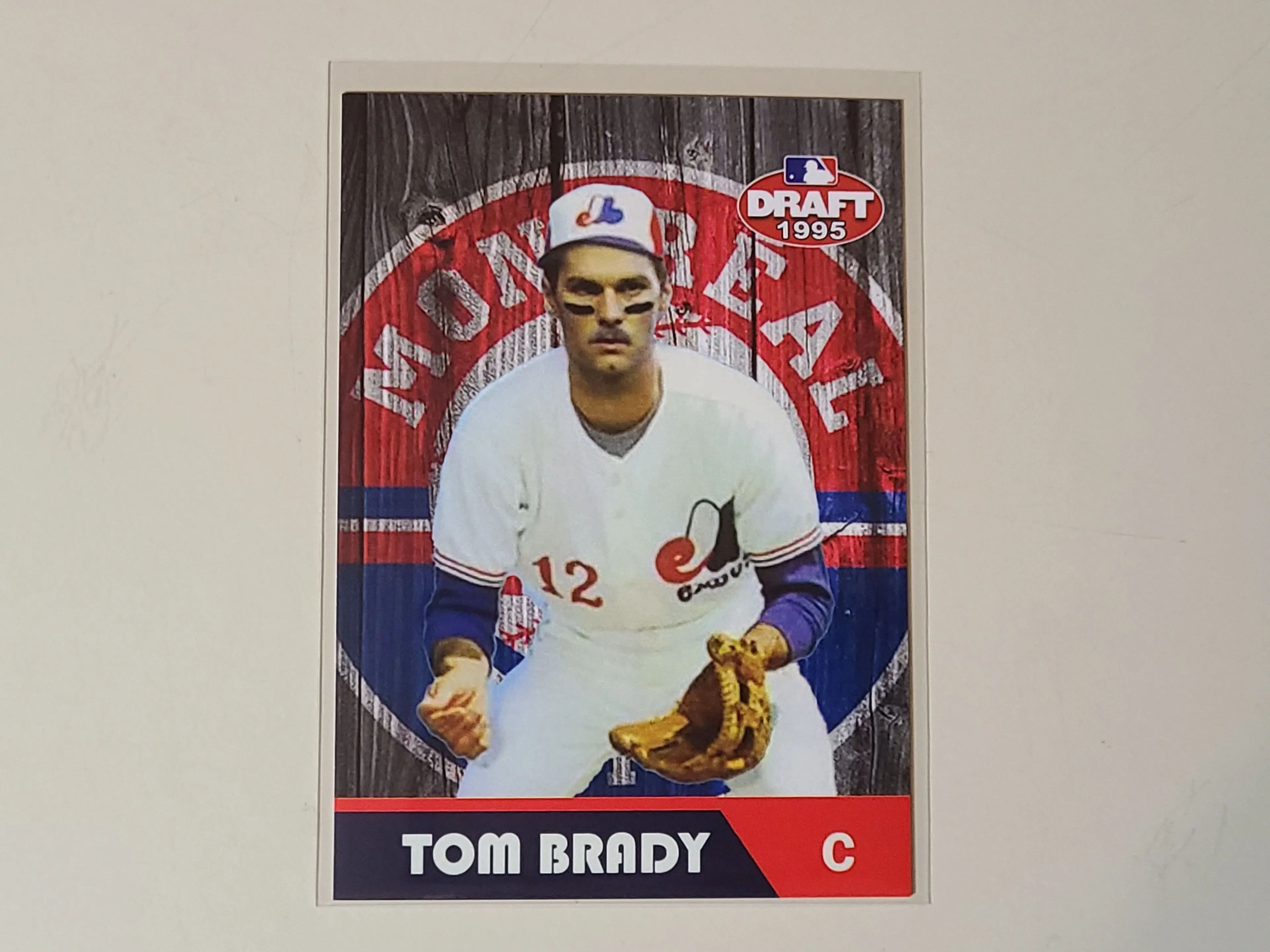 Product image for Tom Brady (Broder/Promo Card) 1995 Baseball Draft Montreal Expos Catcher (Fielding Version)