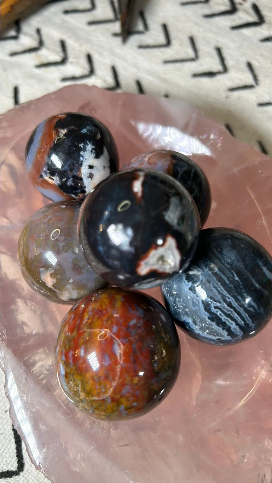 Product image for Bloodstone Zebra Jasper Sphere