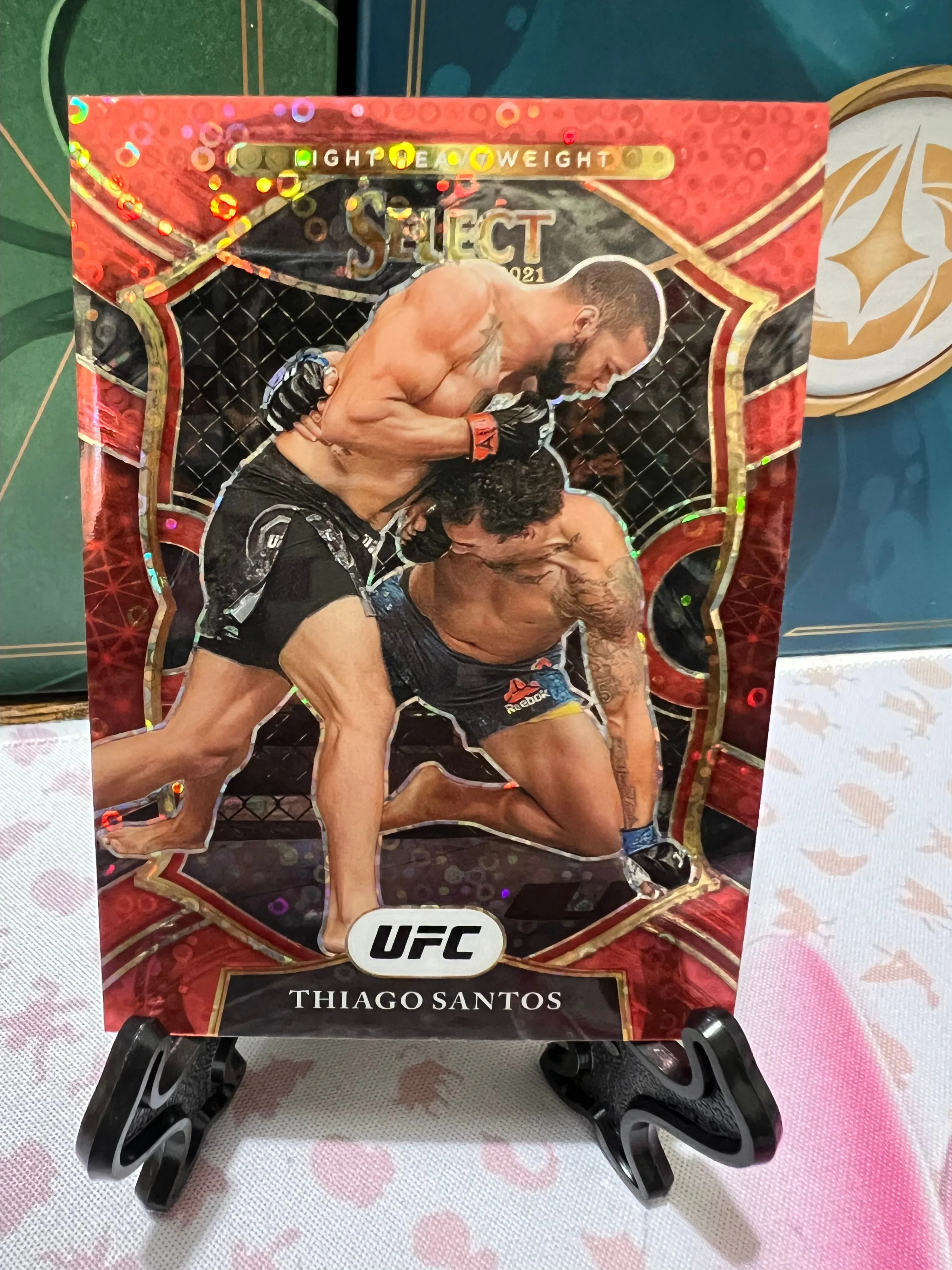 Product image for 2021 Panini Select UFC Concourse Red Disco Prizm /199 Thiago Santos #71