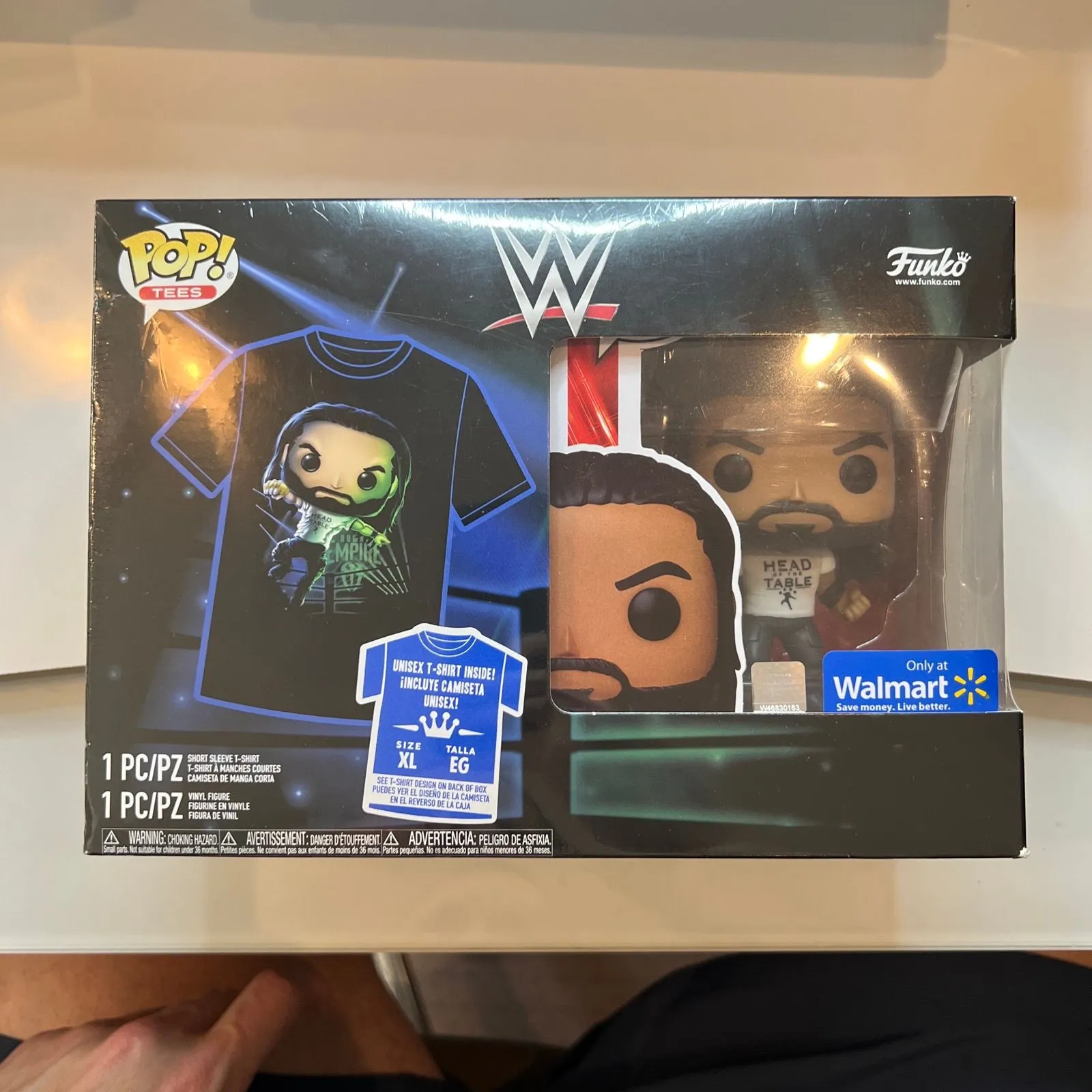 Product image for Roman Reigns pop and Tee head of the table sealed Walmart exclusive size XL