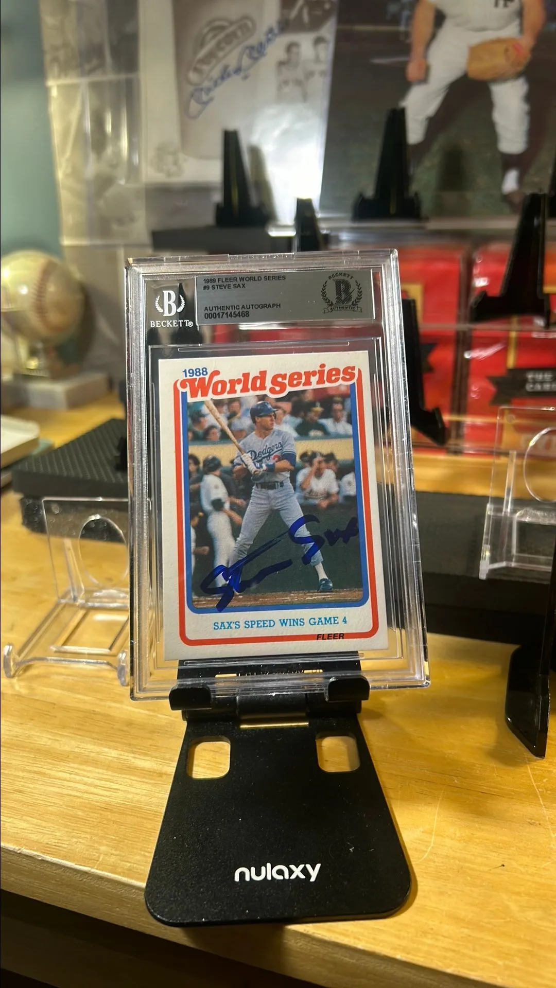 Product image for 1989 Fleer WS S. Sax w/ on card auto