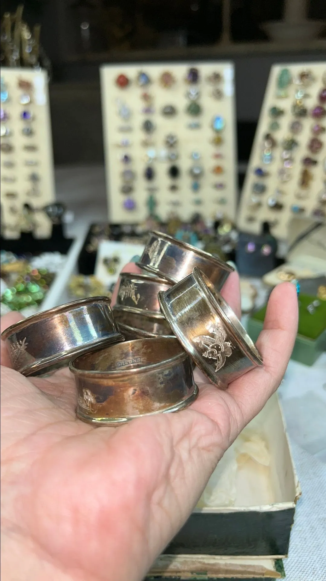 Product image for VTG STERLING SIAM NAPKIN HOLDERS