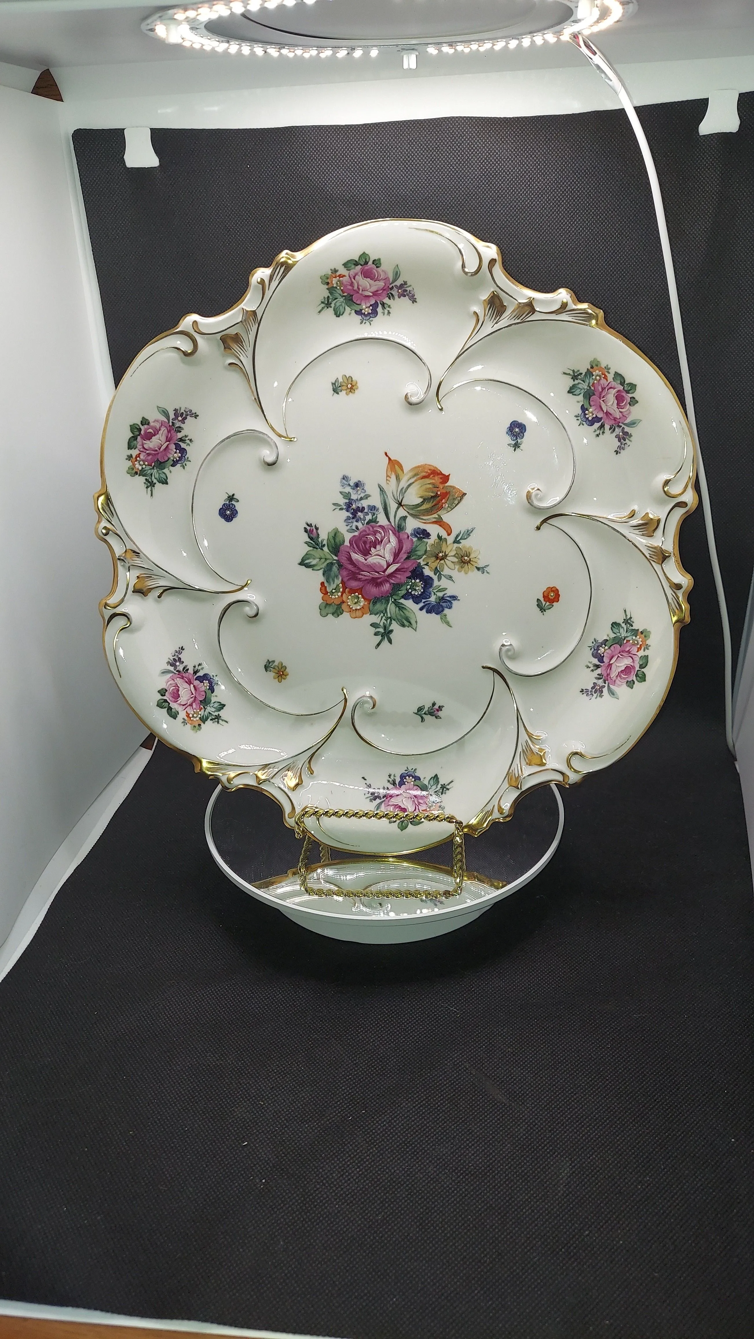 Product image for Vintage GRAF VON HENNEBERG Porcelain Gold Trim Bowl Plate Platter Wall Art RARE!