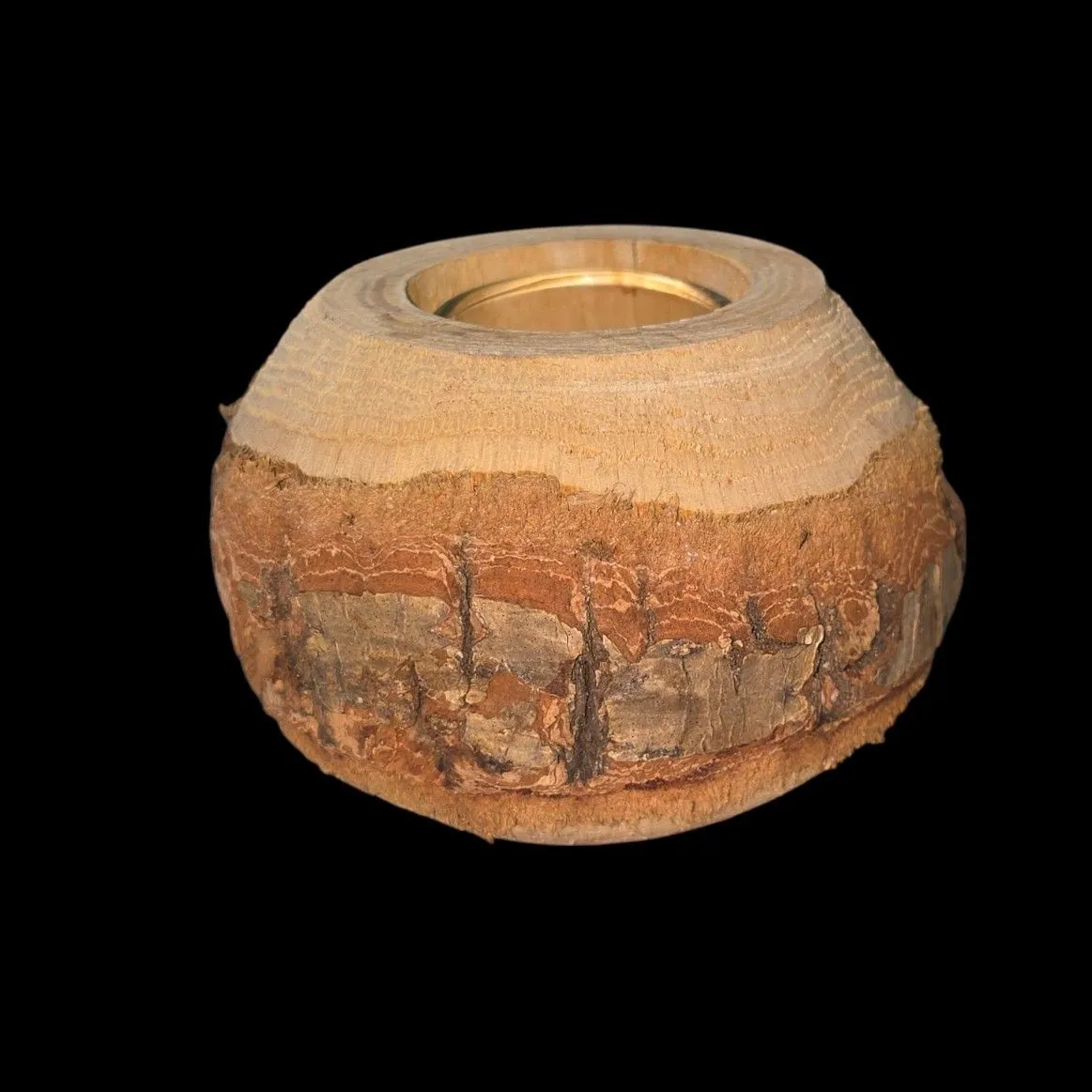 Product image for 034 Vintage Wooden Candle Holder 3" tall