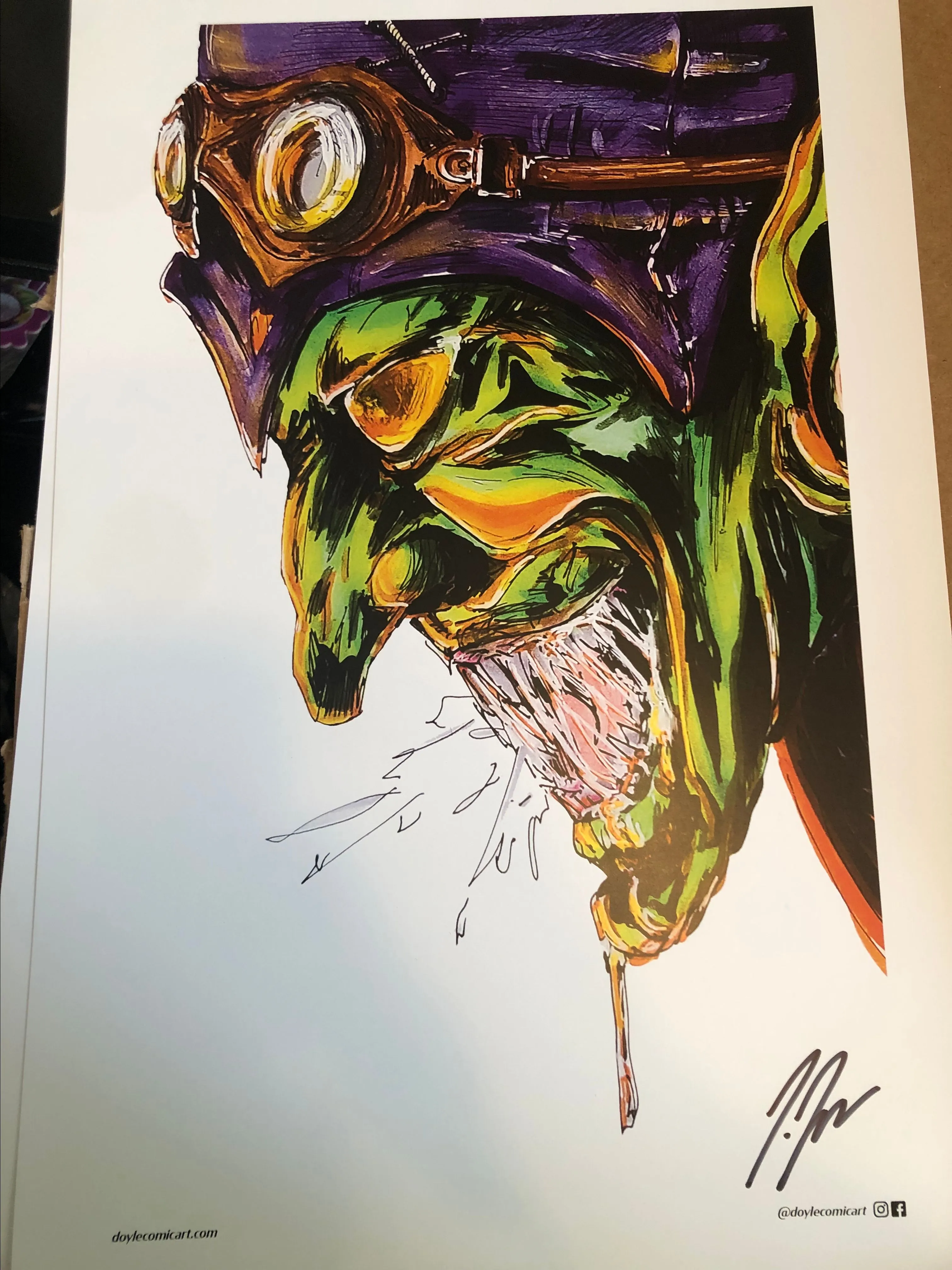 Product image for Goblin 11 x 17 comic print signed by joe Doyle
