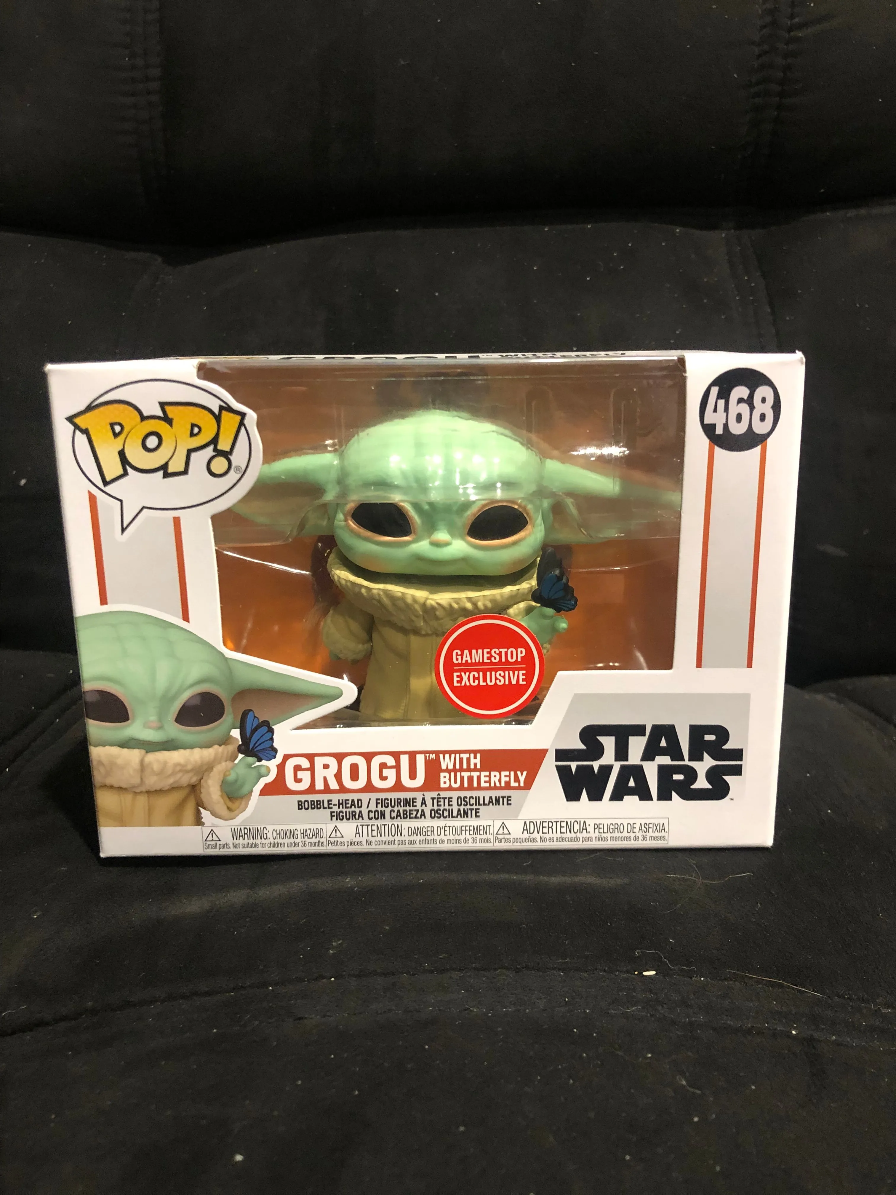 Product image for Grogu with butterfly GameStop exclusive