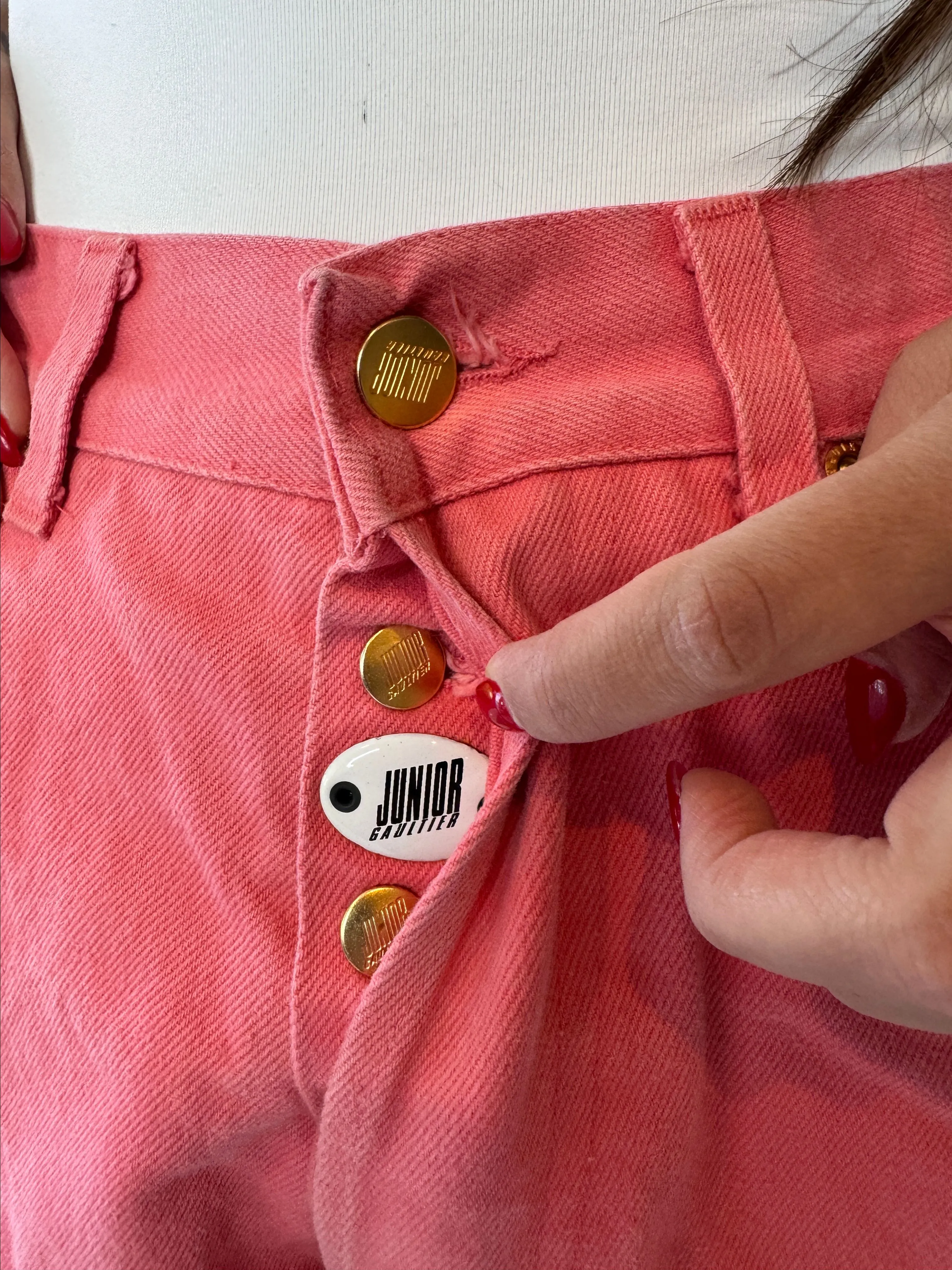 Product image for JUNIOR GAULTIER SALMON JEANS CIRCA 1990
