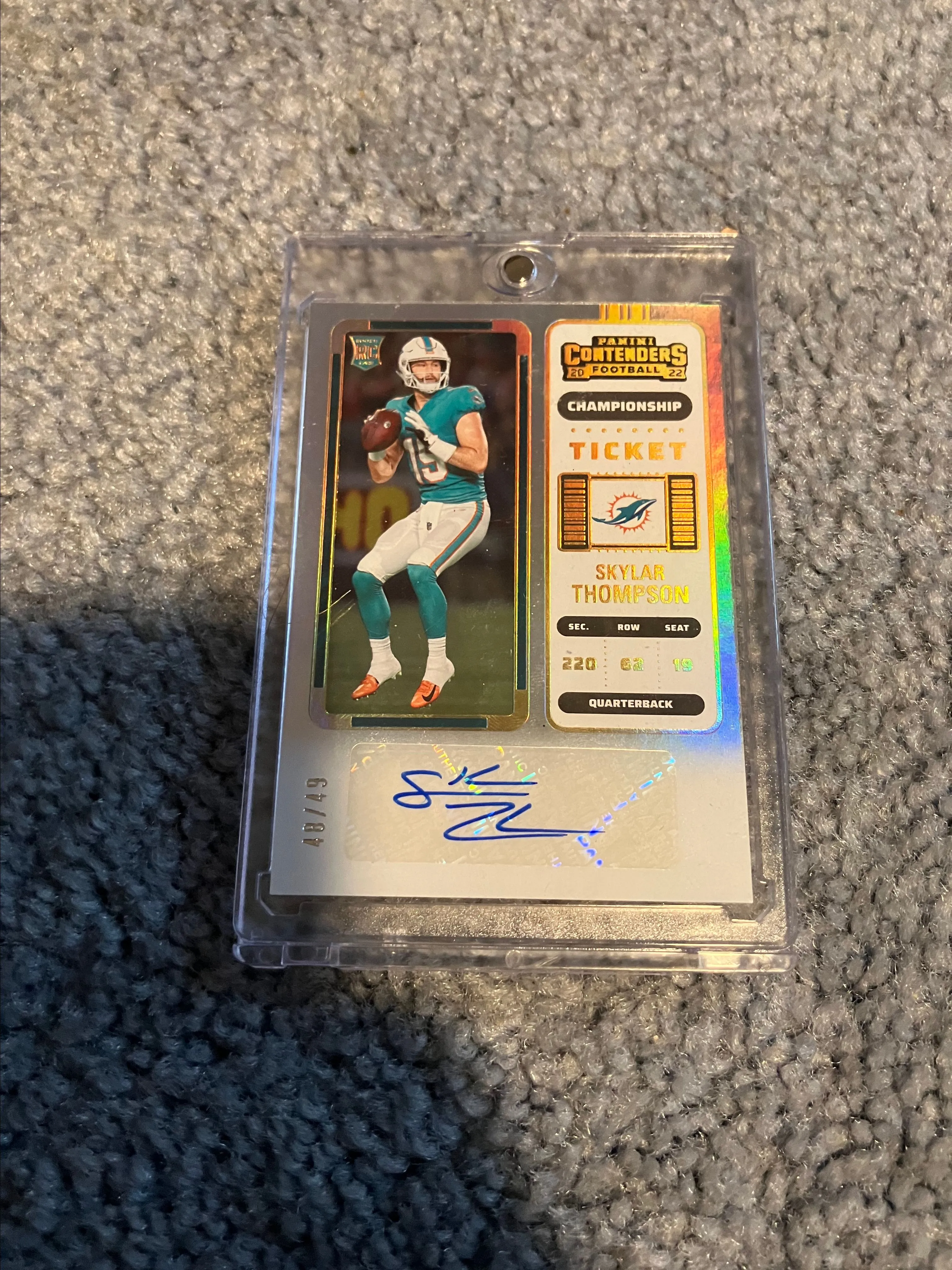 Product image for s thompson rookie ticket auto /49