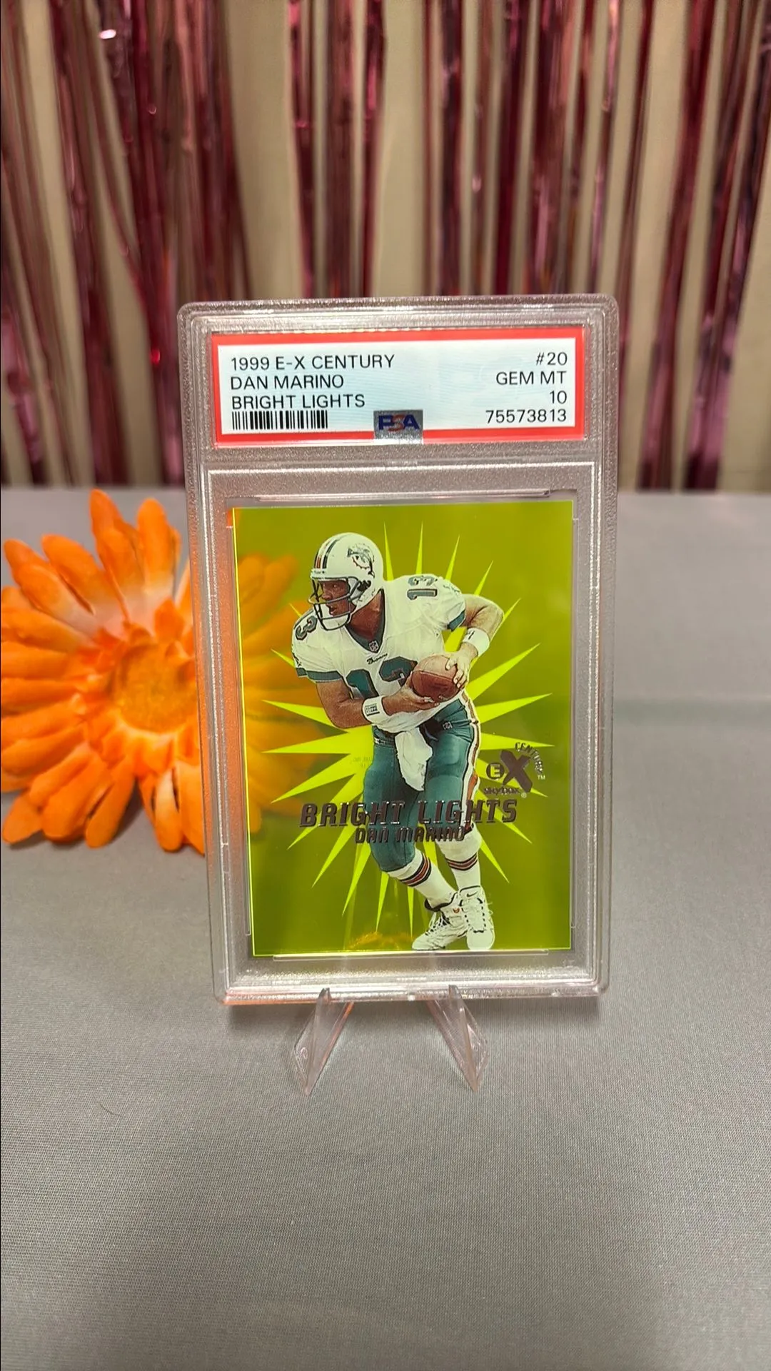 Product image for 1999 DAN MARINO E-X CENTURY BRIGHT LIGHTS #20 PSA 10 DOLPHINS HOF