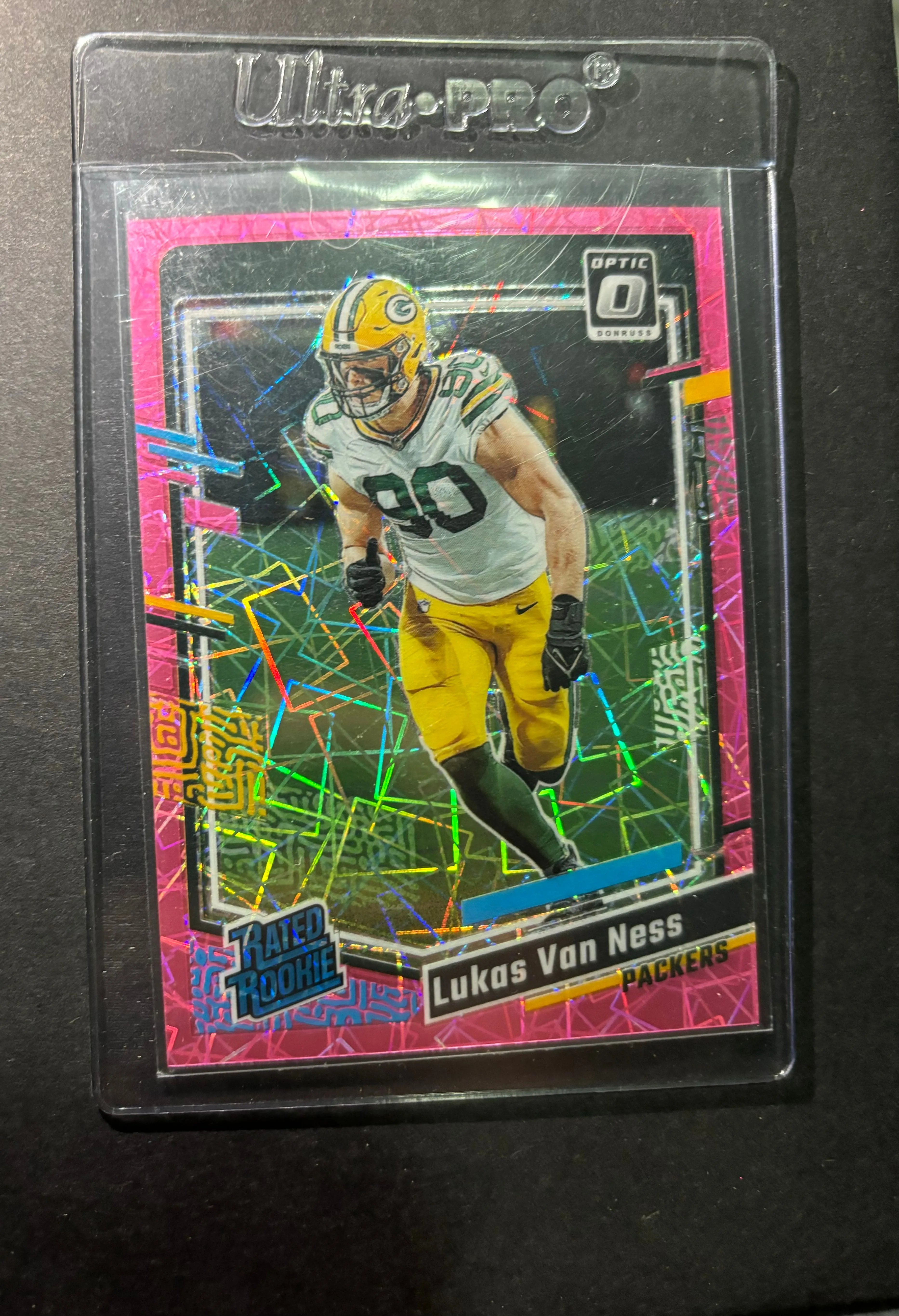 Product image for Lukas Van Ness 2023 Panini Donruss Optic - Rated Rookie Pink Velocity Prizm #240 /79 (RC)