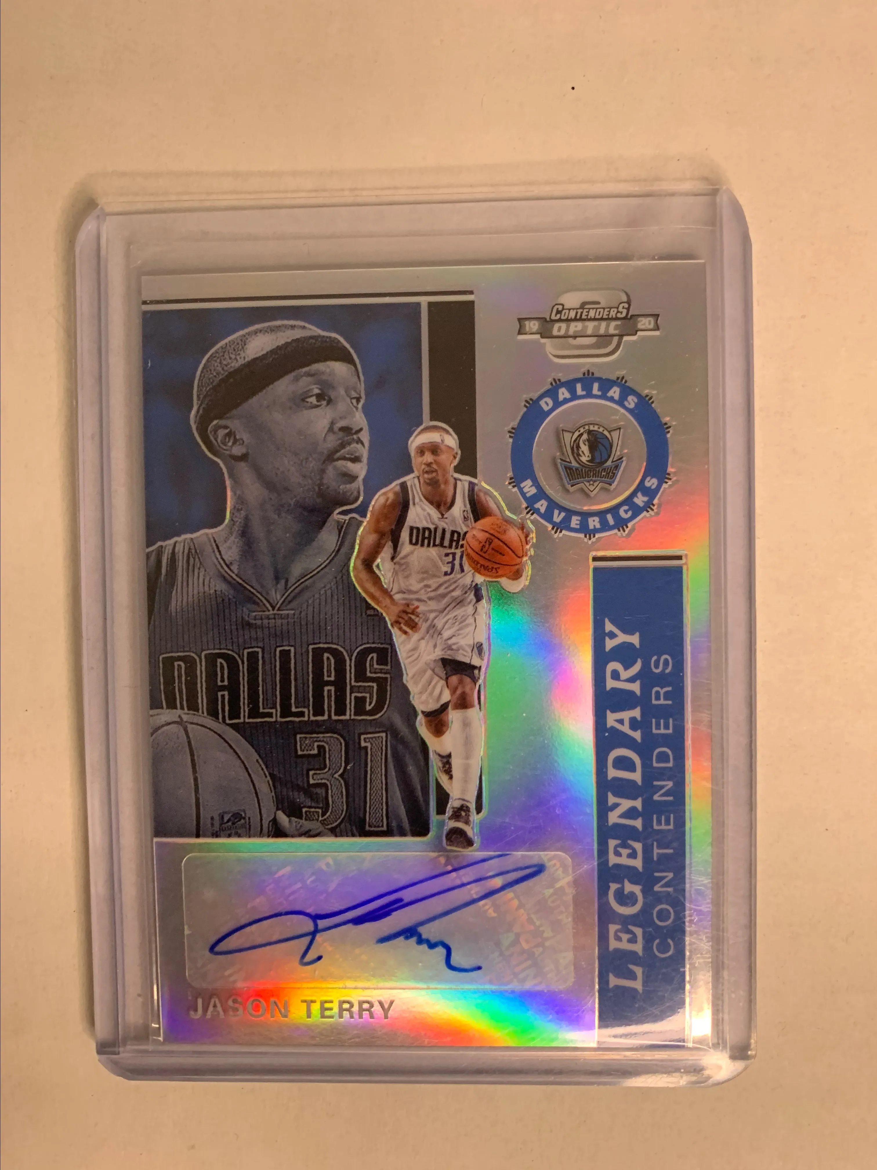 Product image for 2019-20 Contenders Optic Silver Legendary Contenders Jason Terry Auto 91/125 ✈️