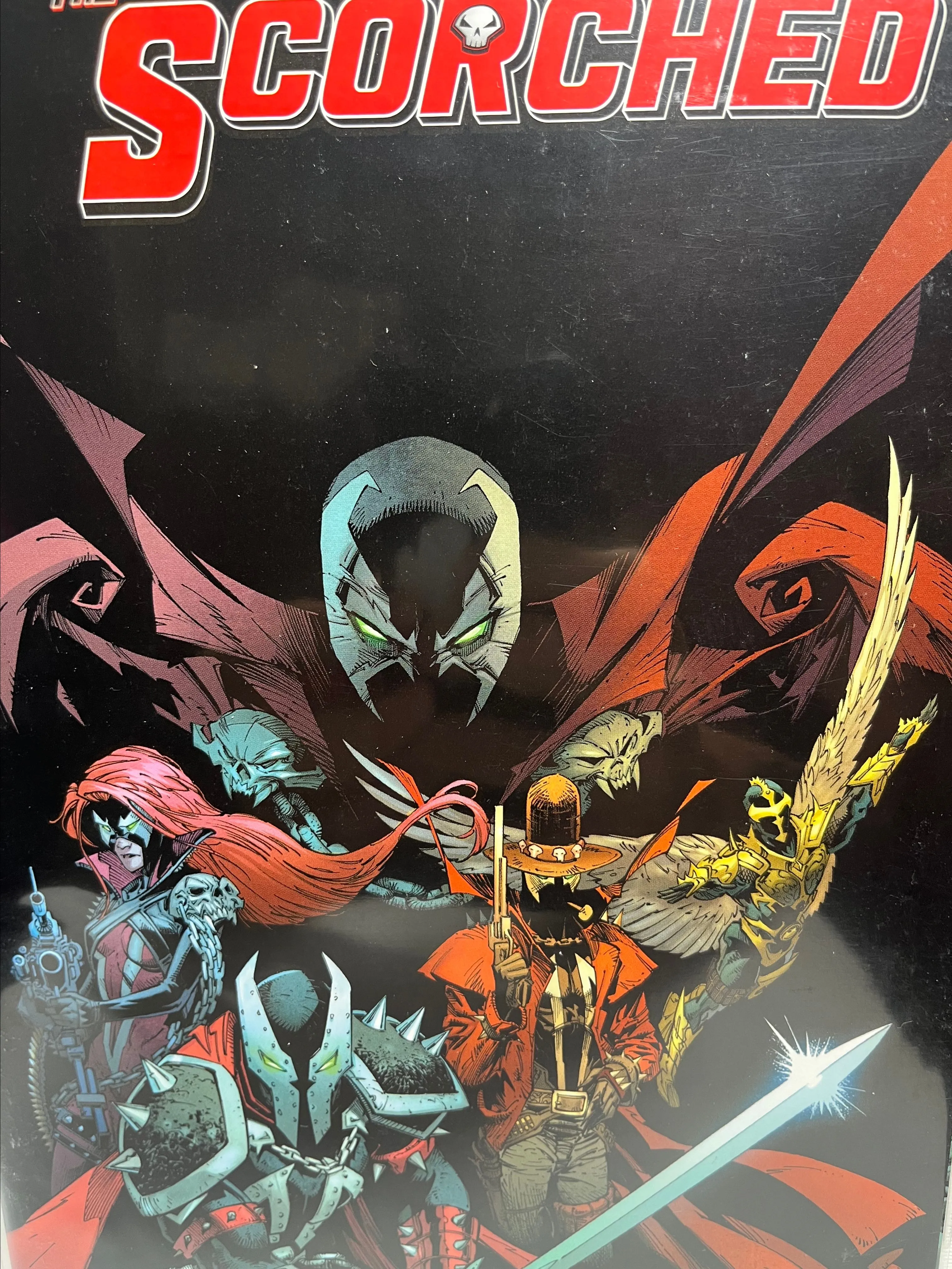 Product image for 2022 Spawn: Scorched #1, Greg Capullo Variant, Premiere Issue of a team book that includes: Spawn, Redeemer, Gunslinger, Medieval Spawn, & She-Spawn, Written by Sean Lewis, Art by Don Aguillo